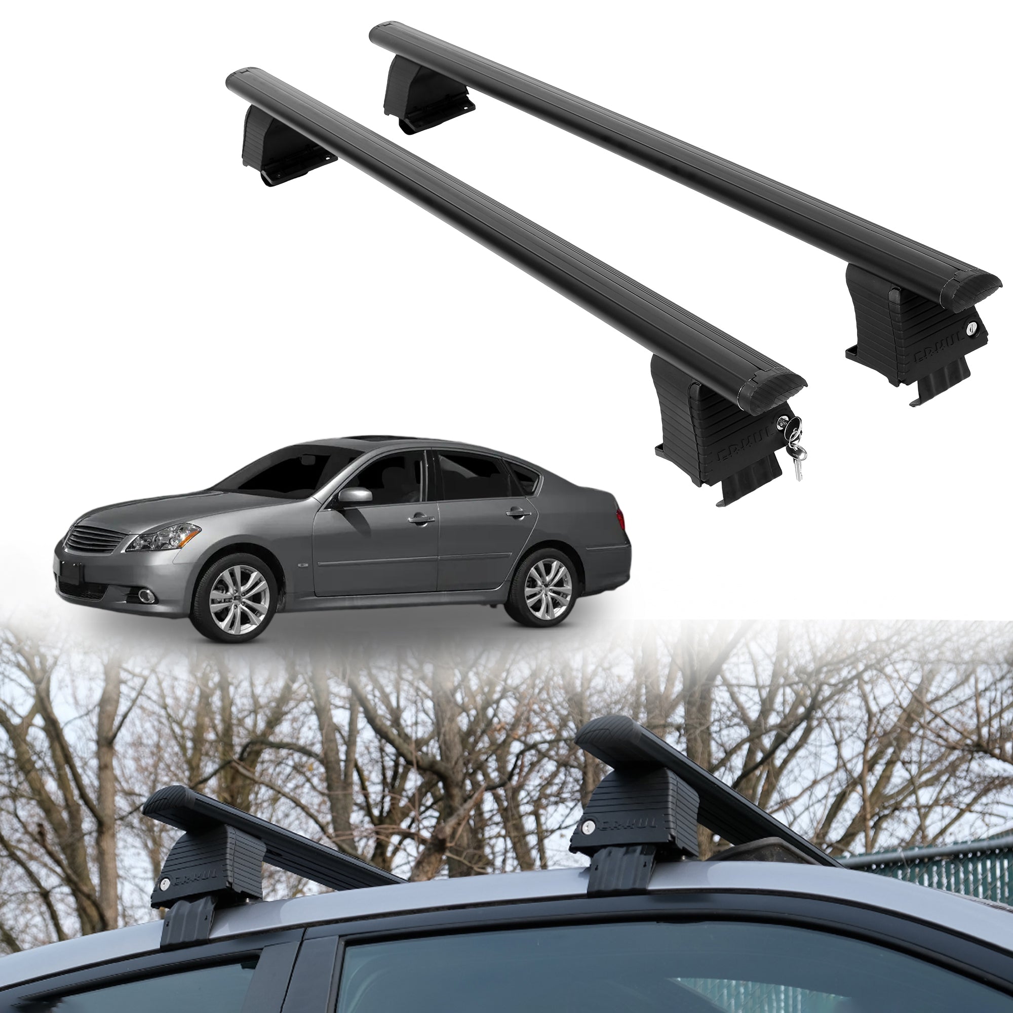 ERKUL Roof Rack Crossbars For INFINITI M35 2006-2010