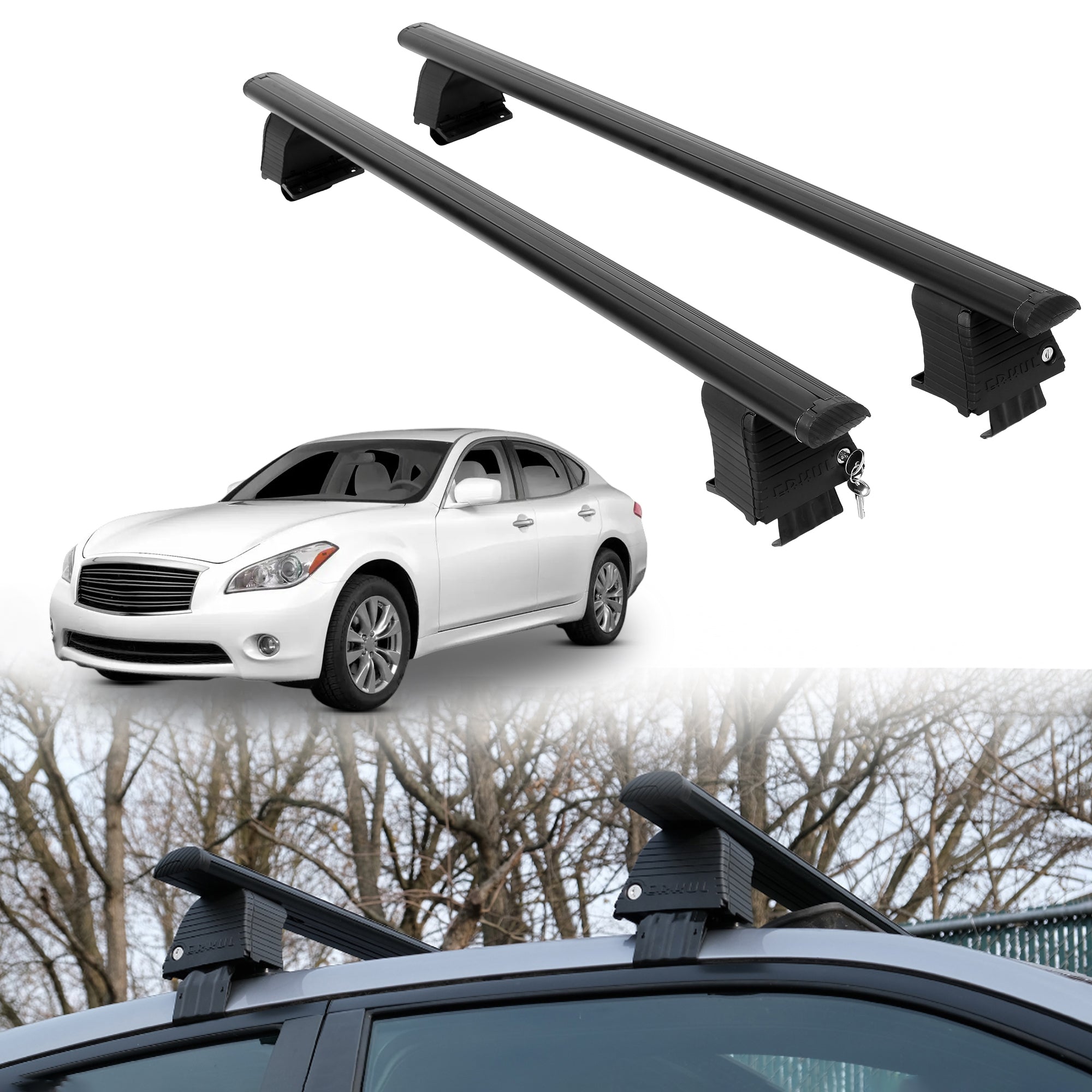 ERKUL Roof Rack Crossbars For INFINITI M37 2011-2013