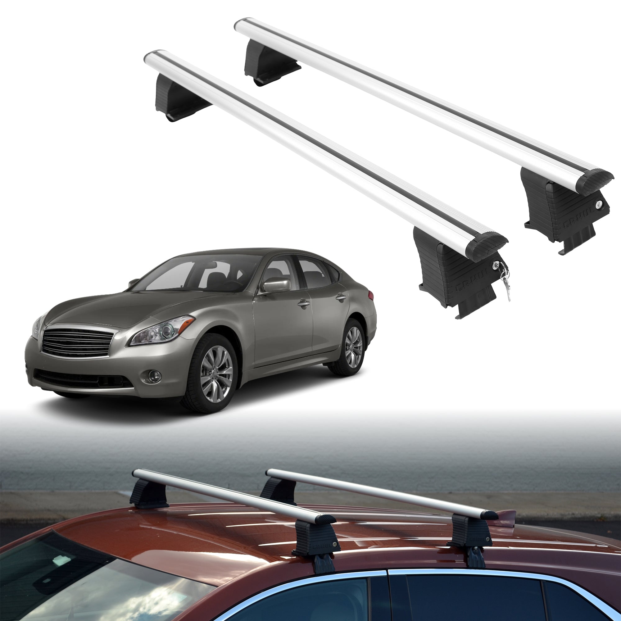 ERKUL Roof Rack Crossbars For INFINITI M56 2011-2013