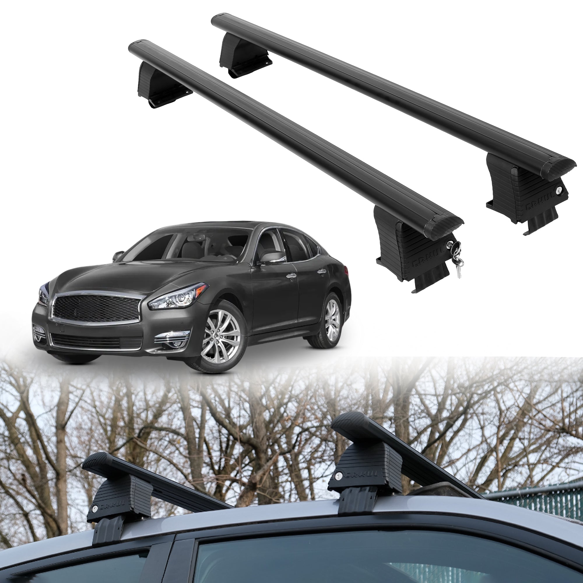 ERKUL Roof Rack Crossbars For INFINITI Q70 / Q70H / Q70L 2014-2019