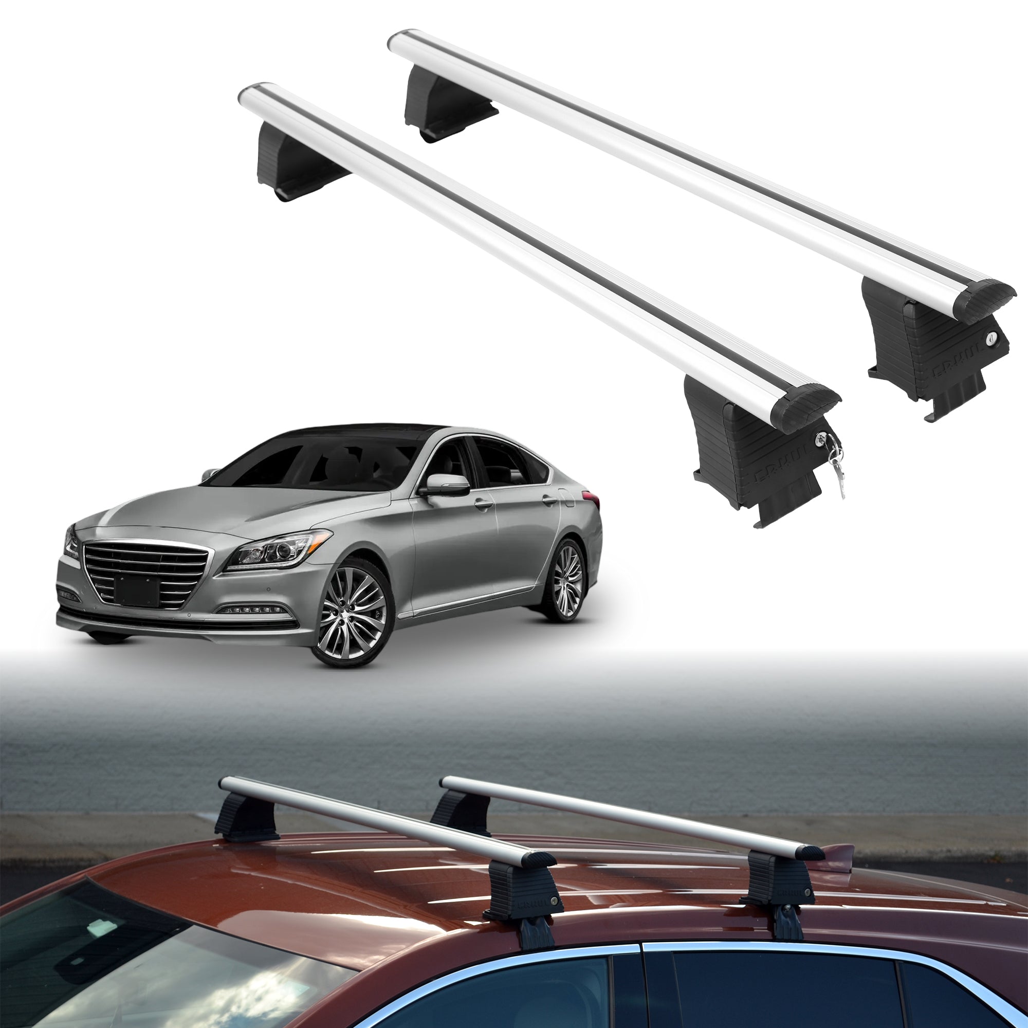 ERKUL Roof Rack Crossbars For HYUNDAI GENESIS 2015-2016