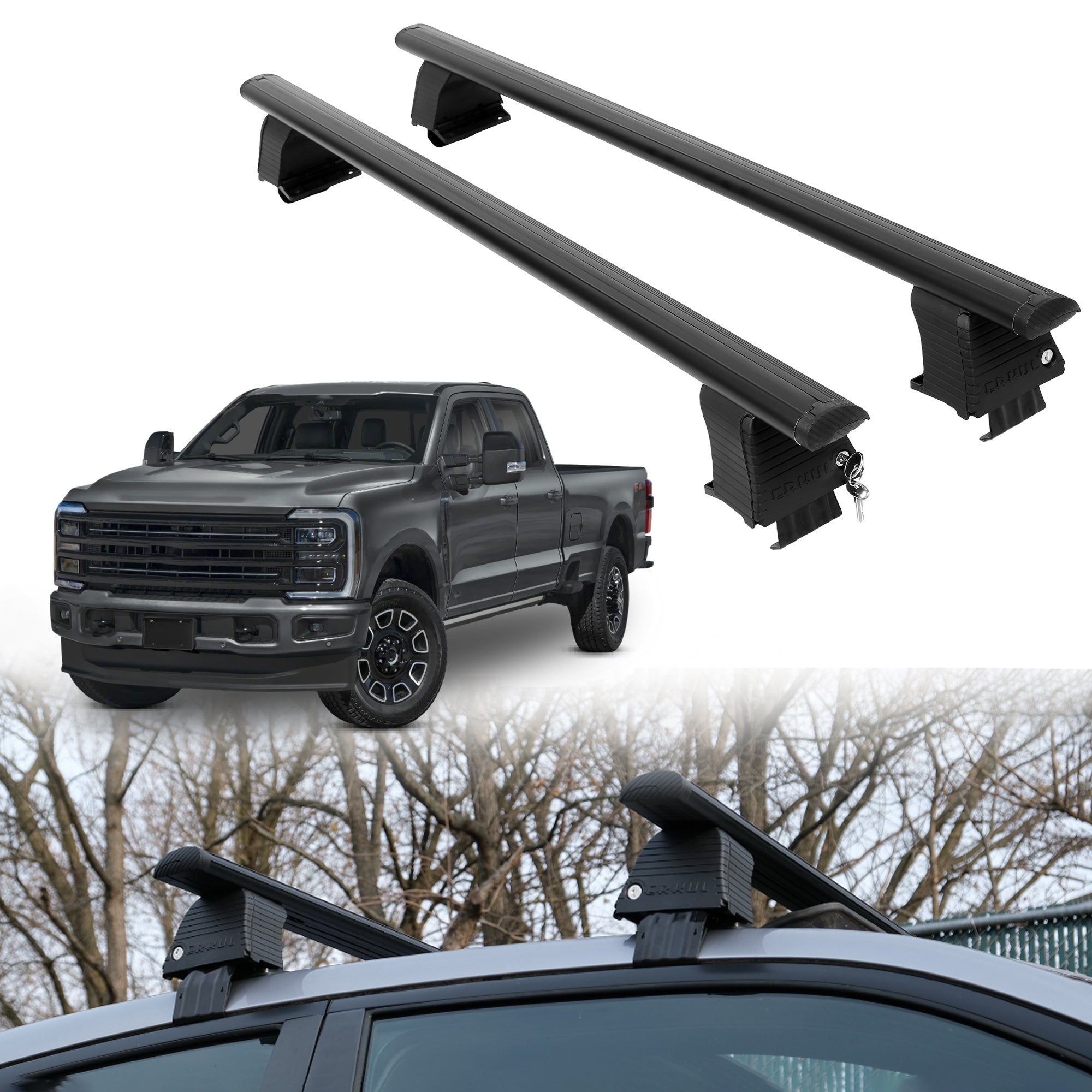 ERKUL Roof Rack Crossbars For FORD F-350 2023-2026