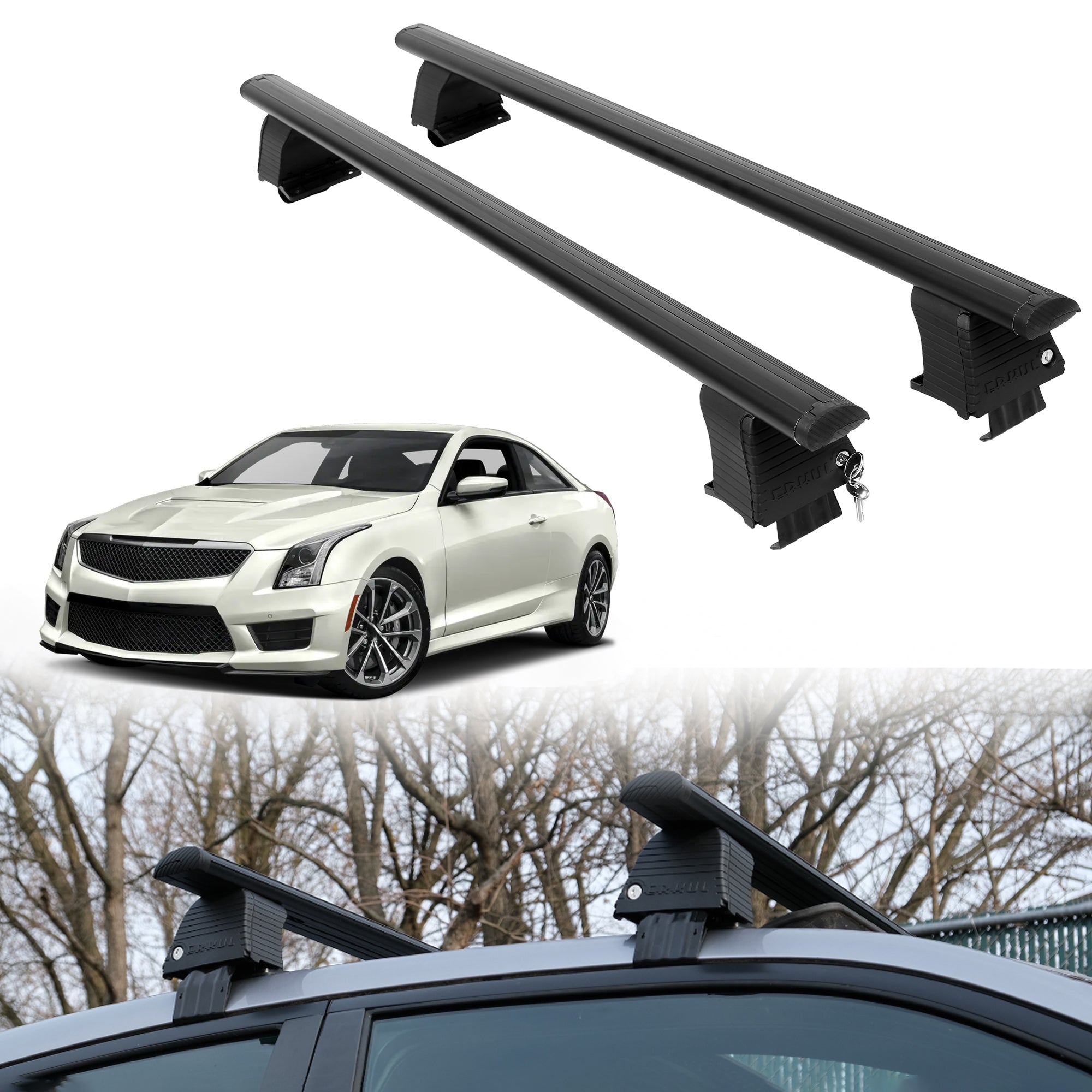 ERKUL Roof Rack Crossbars For CADILLAC ATS-V 2016-2019