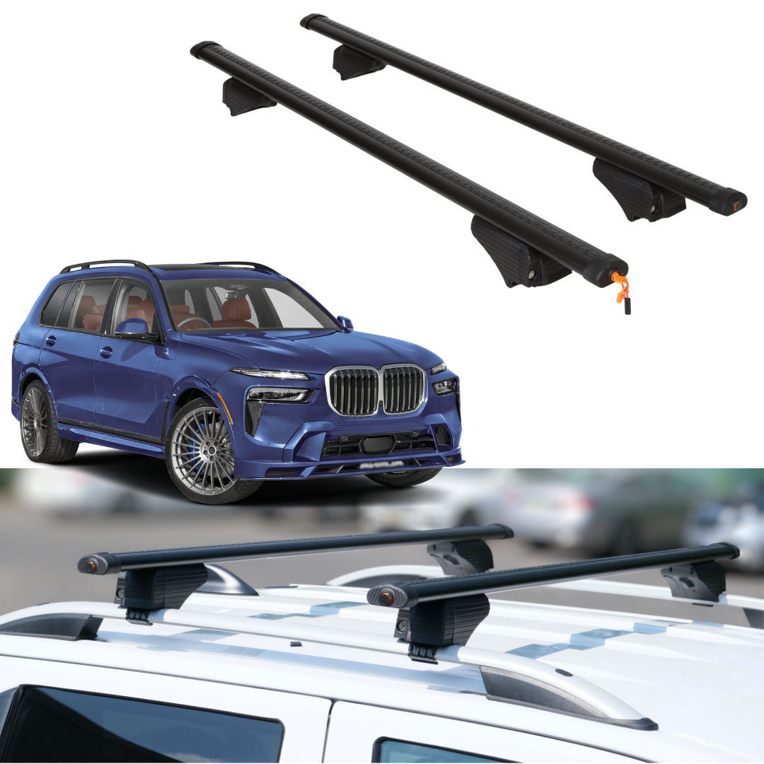 Roof Rack Crossbars for BMW Alpina XB7 2021-2026 Fits Raised Rails - Black