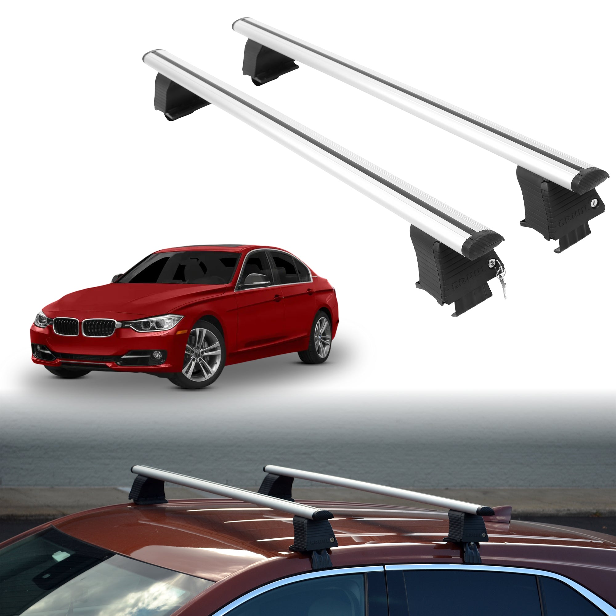ERKUL Roof Rack Crossbars For BMW ACTIVEHYBRID 3 2013-2015