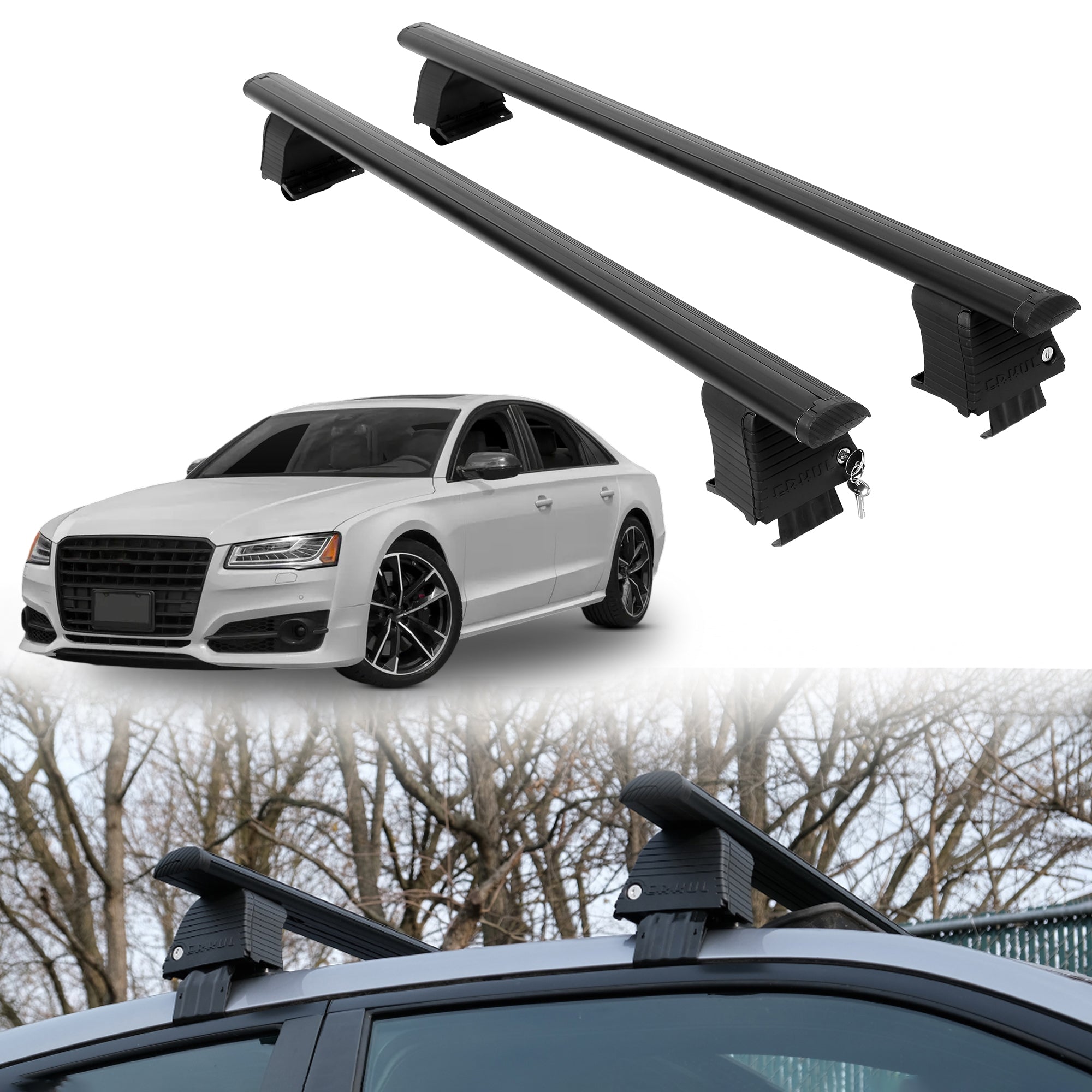 ERKUL Roof Rack Crossbars For AUDI S8 2013-2018