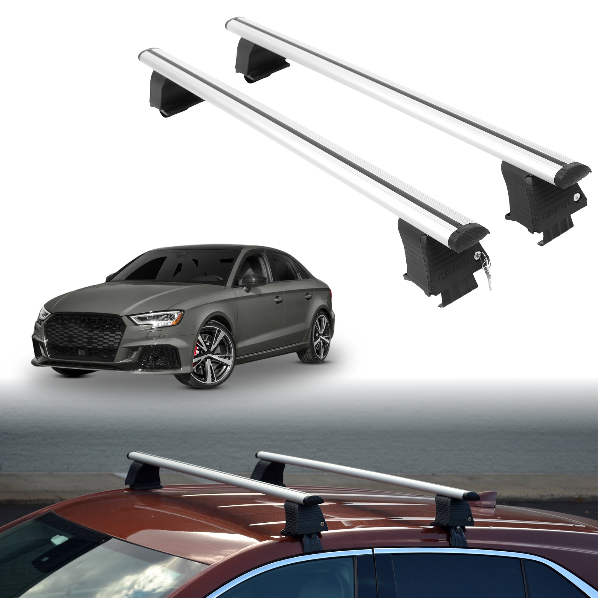ERKUL Roof Rack Crossbars For AUDI RS 3 2017-2020