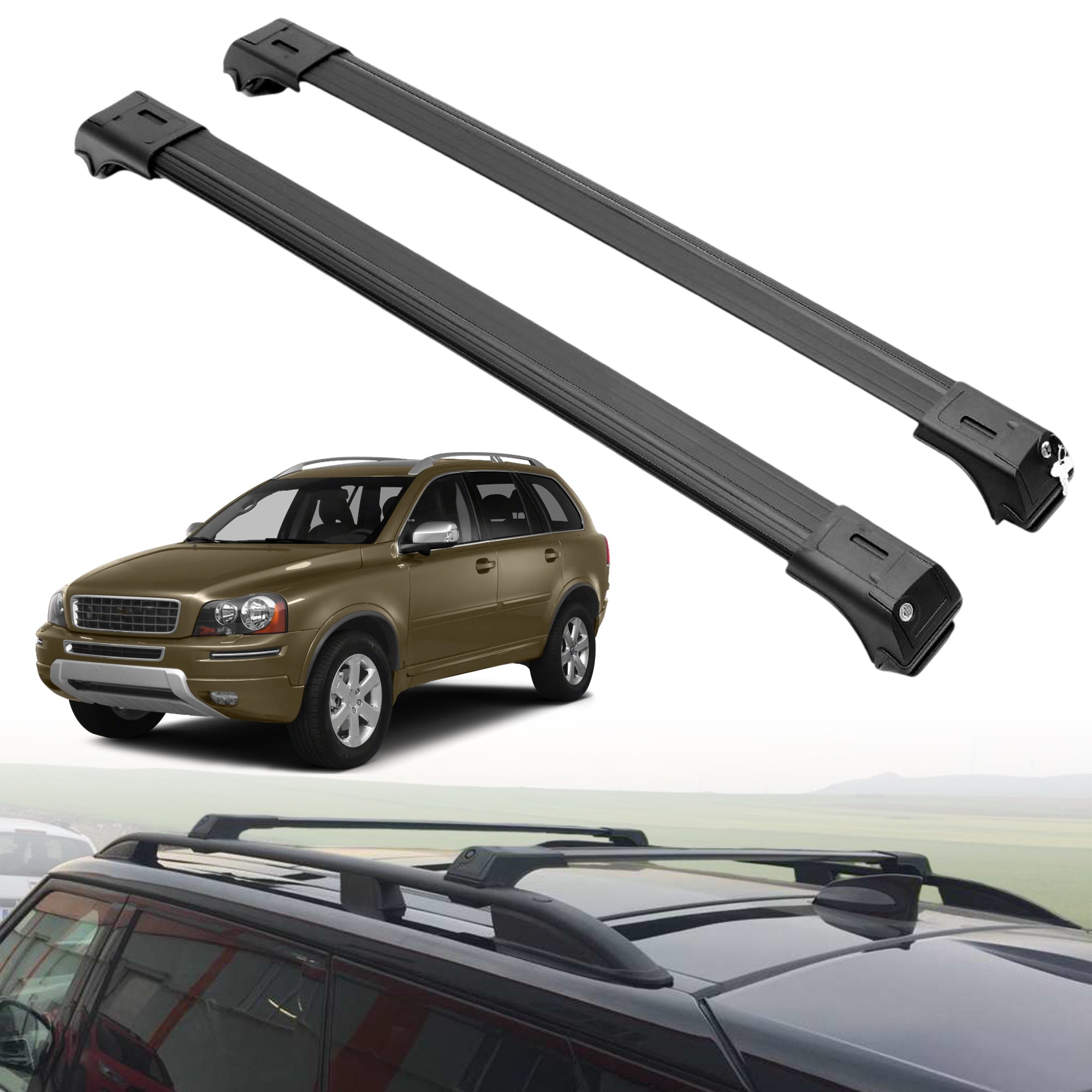 ERKUL Roof Rack Crossbars For VOLVO XC90 2003-2014
