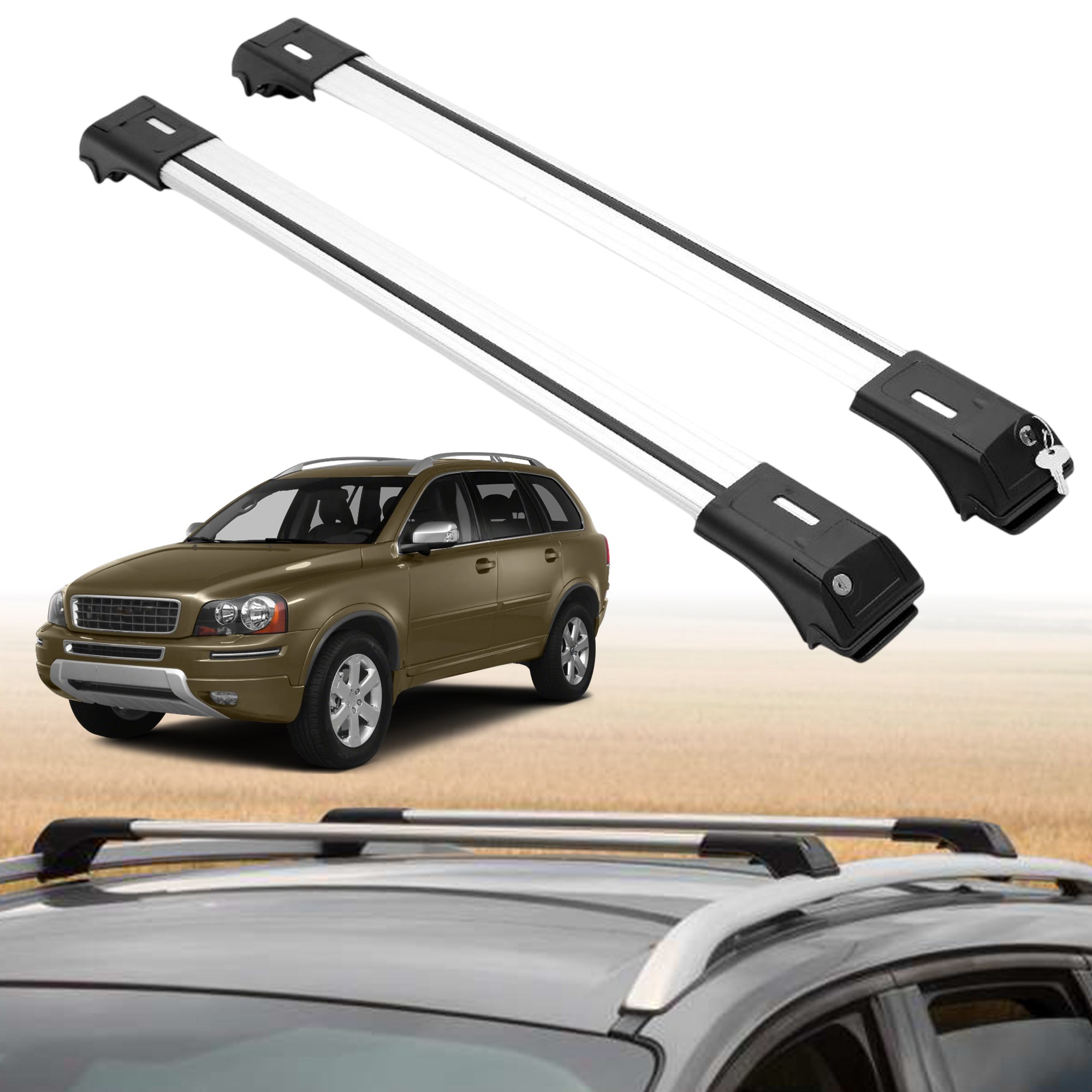 ERKUL Roof Rack Crossbars For VOLVO XC90 2003-2014