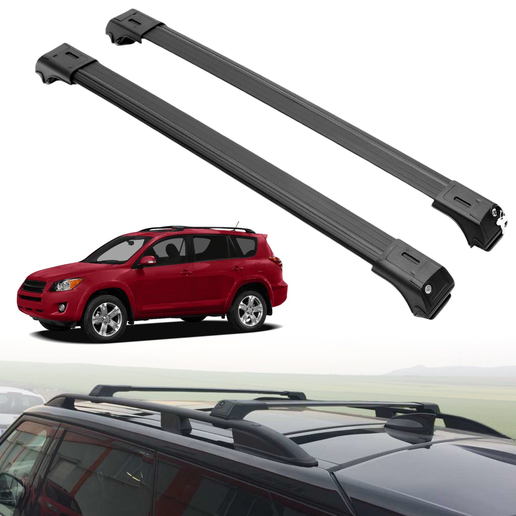 ERKUL Roof Rack Crossbars For TOYOTA RAV4 2007-2012