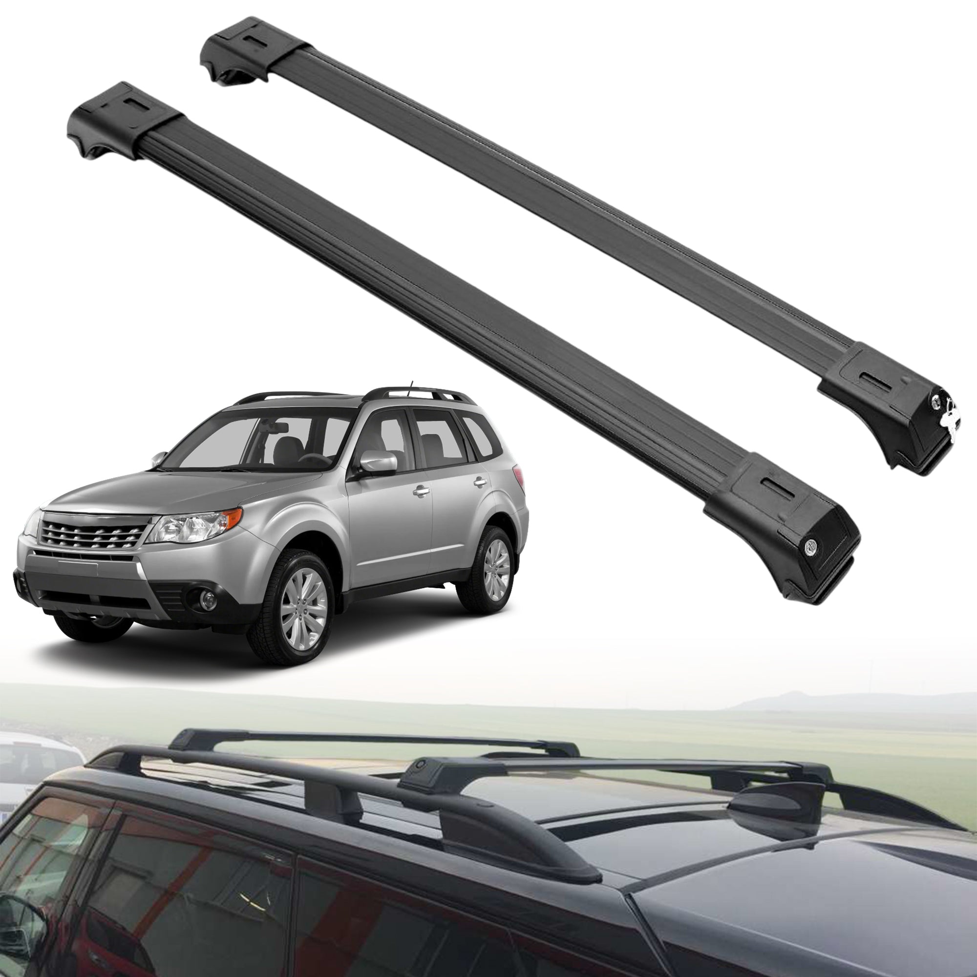ERKUL Roof Rack Crossbars For SUBARU FORESTER 2009-2013
