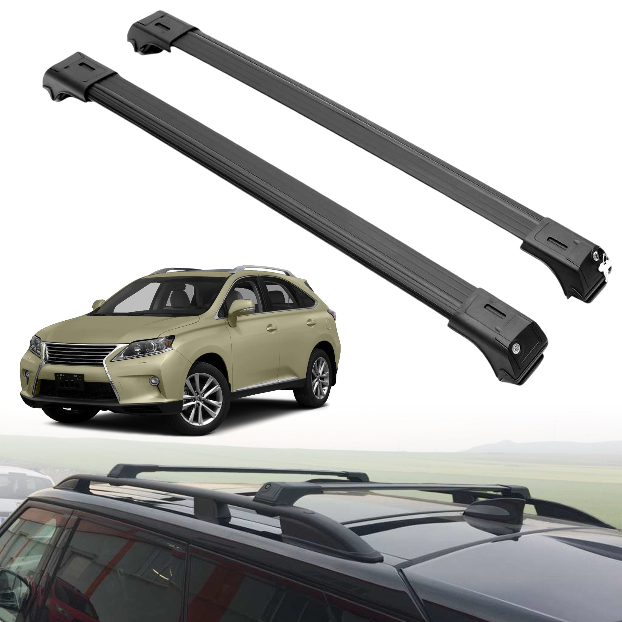 ERKUL Roof Rack Crossbars For LEXUS RX350/RX350L/RX450H/RX450HL 2010-2015