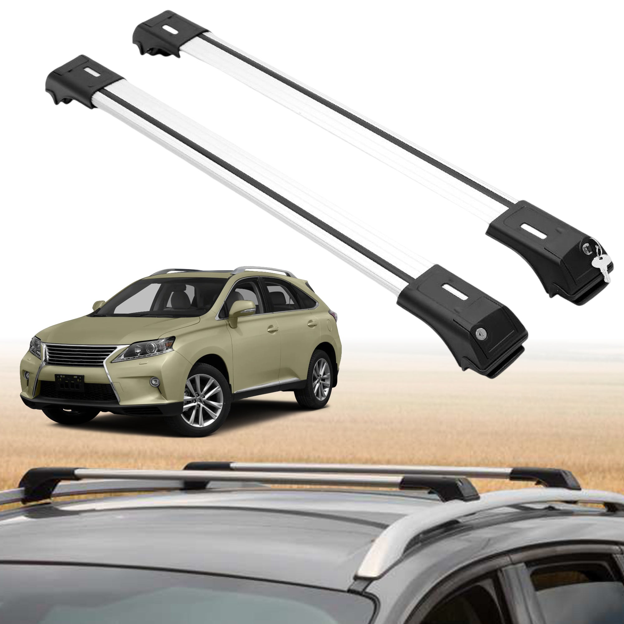 ERKUL Roof Rack Crossbars For LEXUS RX350/RX350L/RX450H/RX450HL 2010-2015
