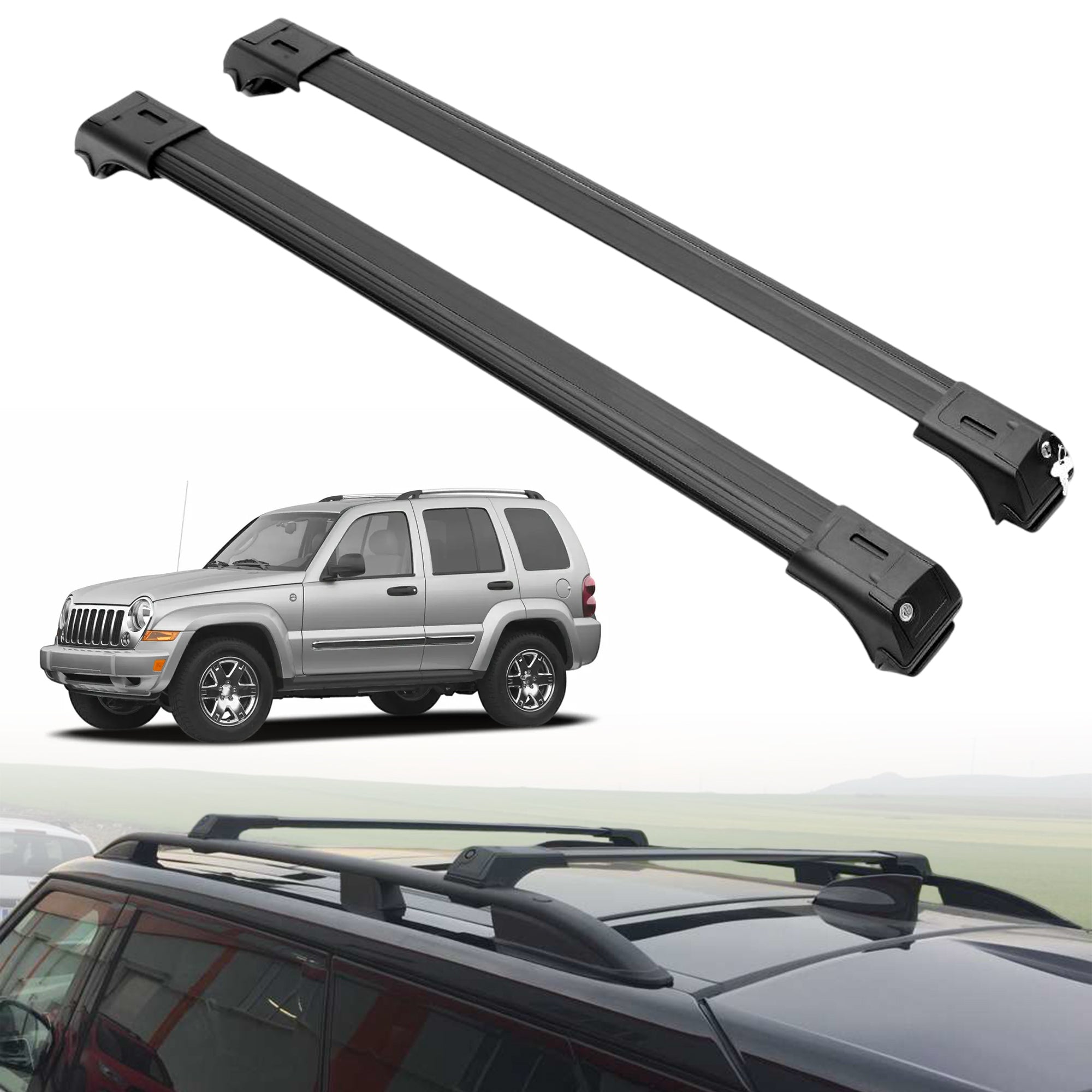 ERKUL Roof Rack Crossbars For JEEP LIBERTY 2002-2007