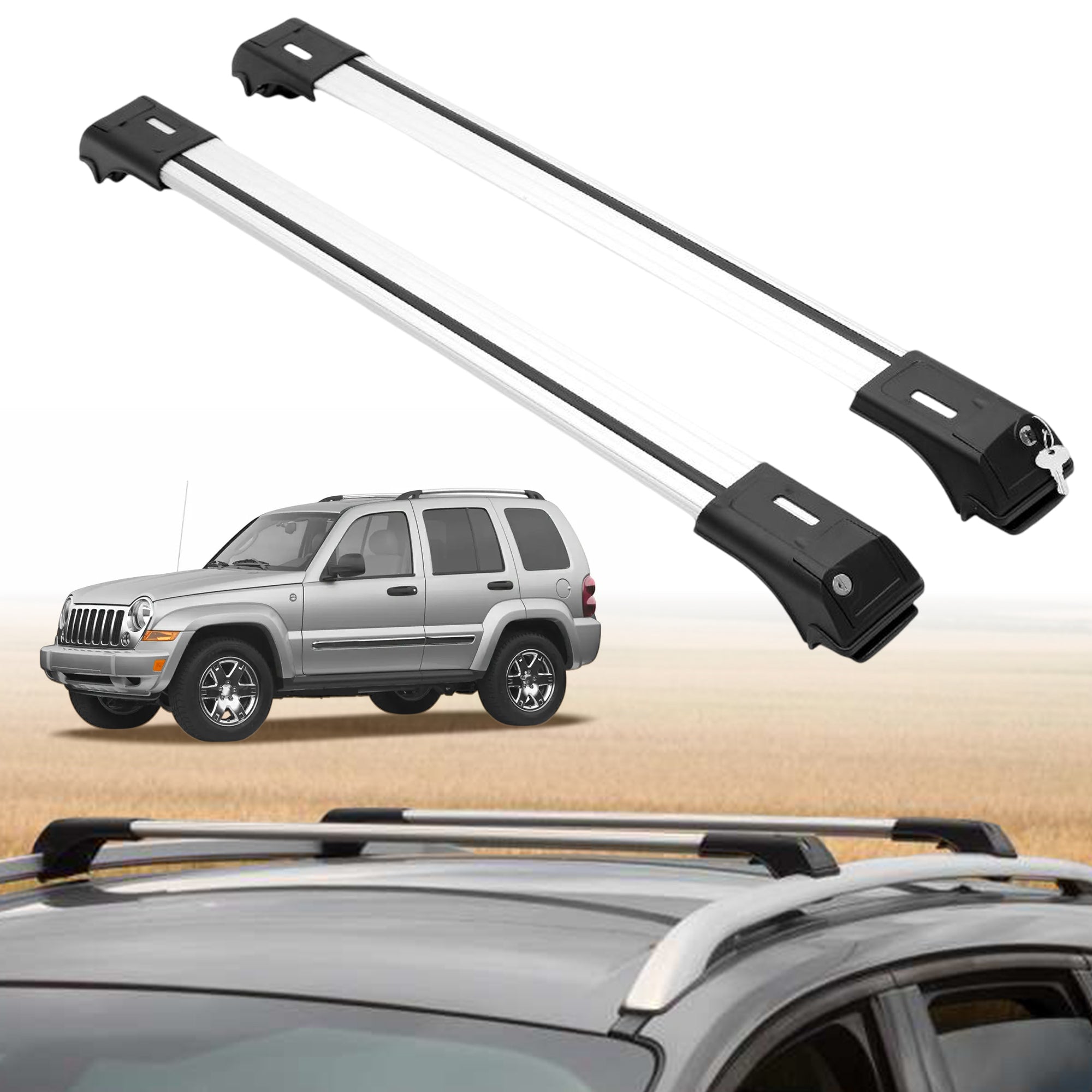 ERKUL Roof Rack Crossbars For JEEP LIBERTY 2002-2007