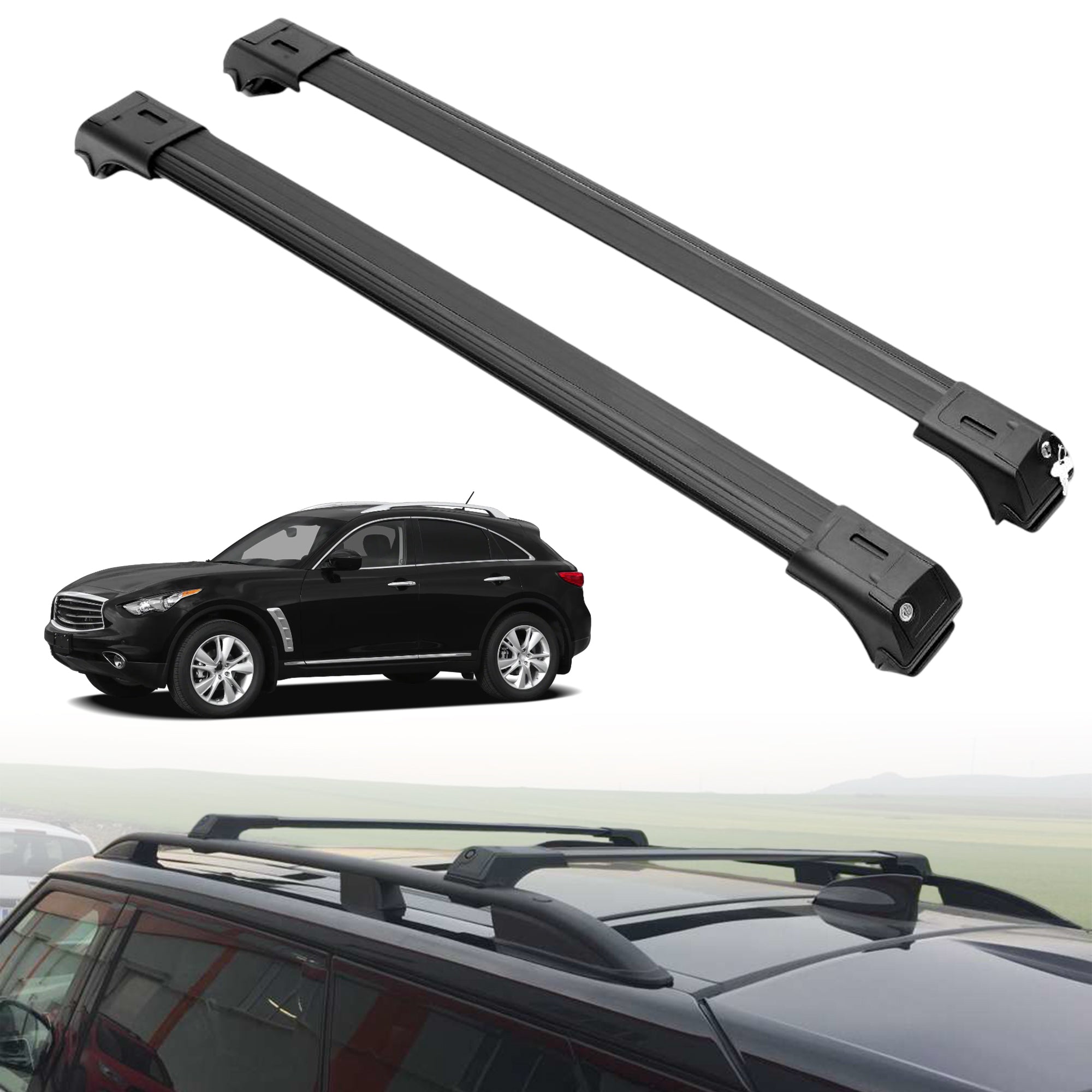 ERKUL Roof Rack Crossbars For INFINITI FX35 2003-2008