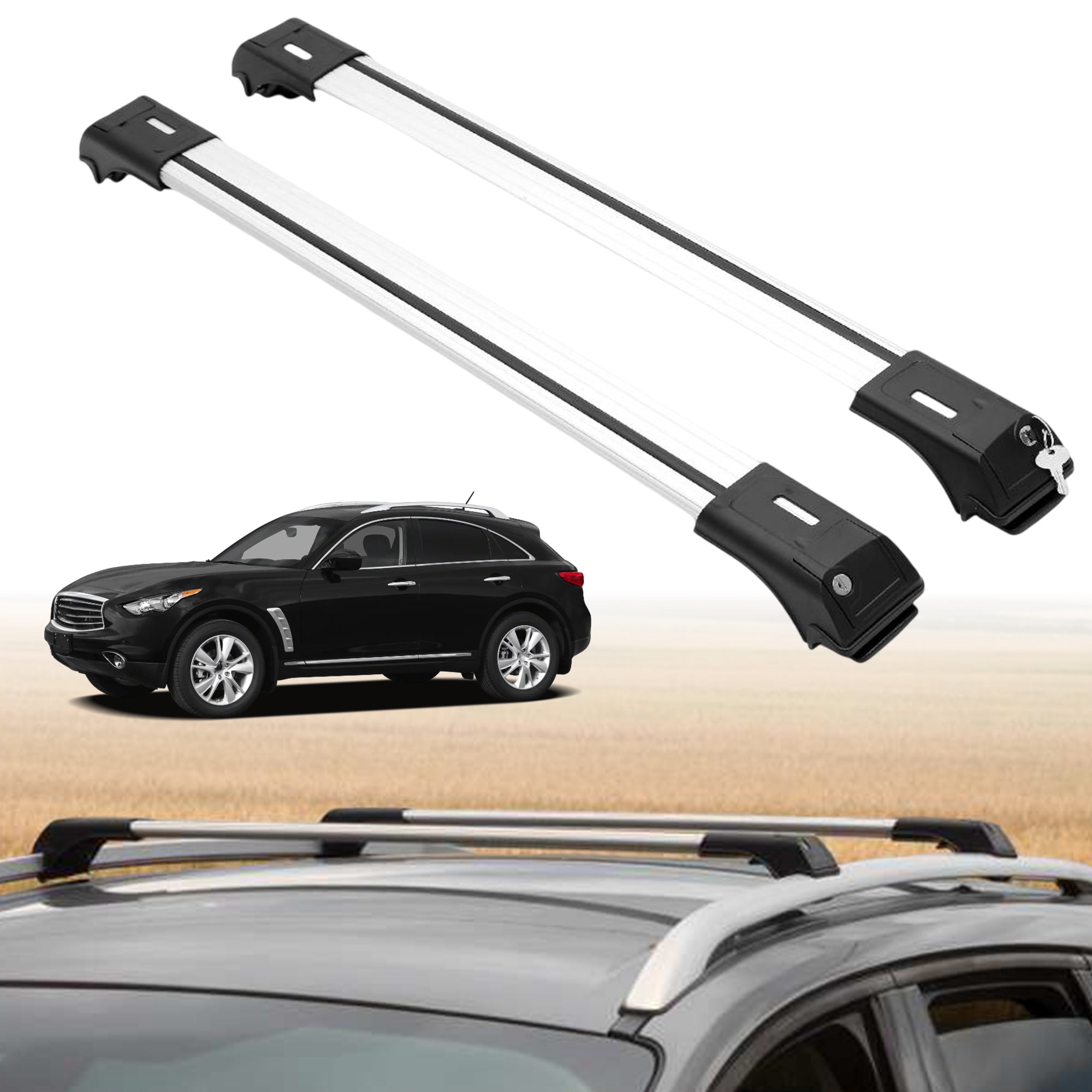 ERKUL Roof Rack Crossbars For INFINITI FX35 2003-2008