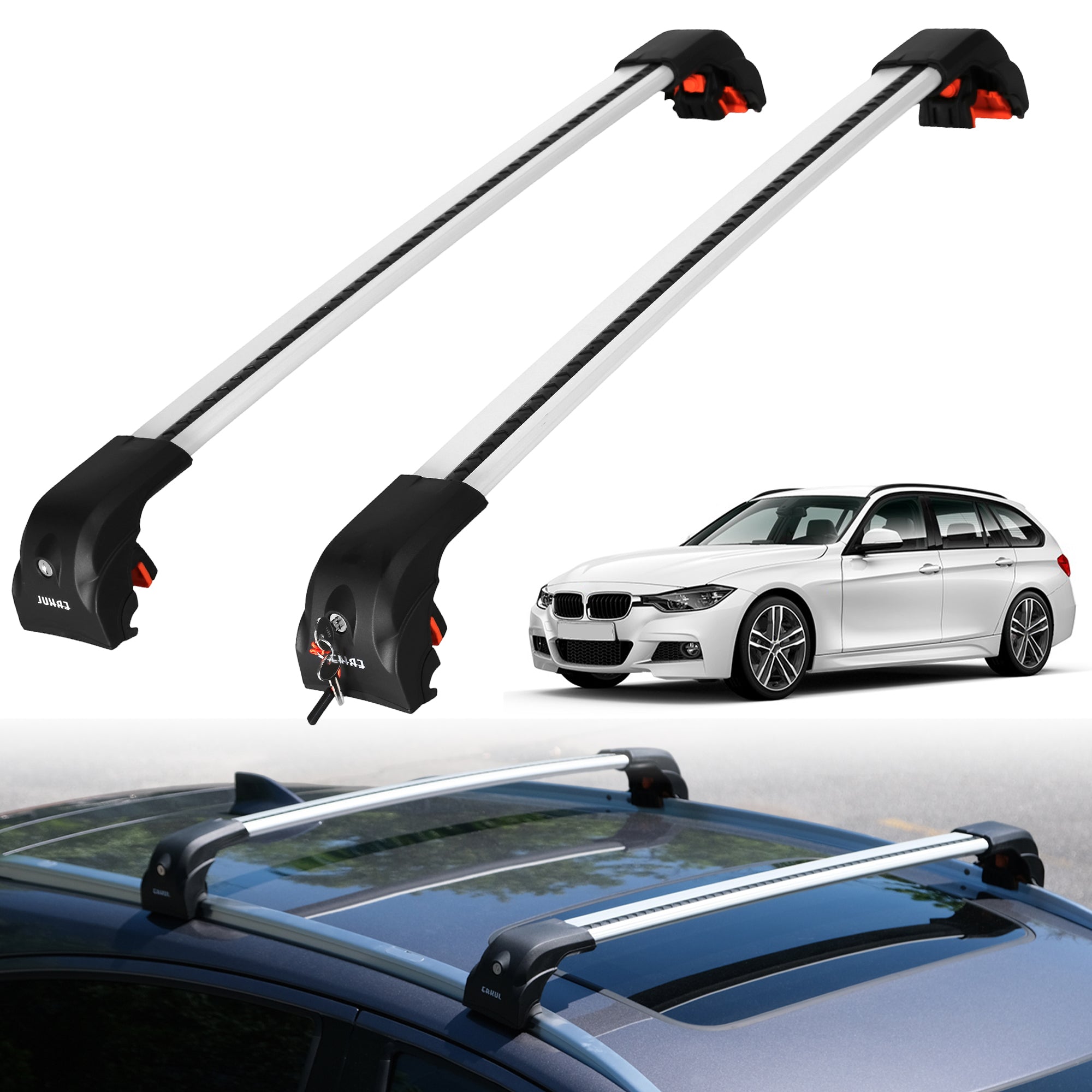 ERKUL Roof Rack Crossbars For BMW 3 SERIES TOURING 2012-2019