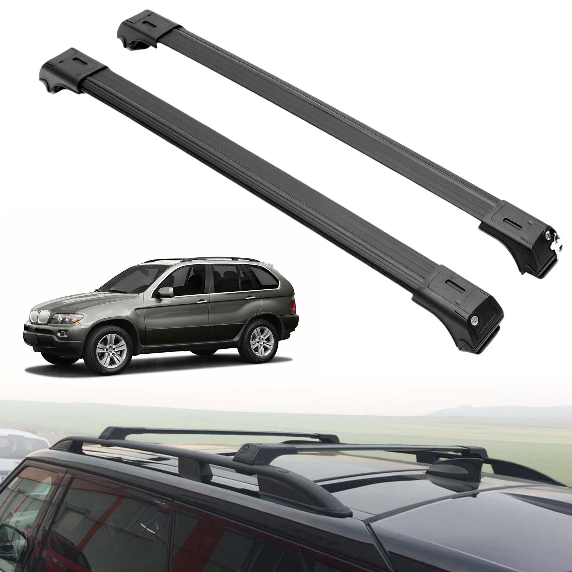 ERKUL Roof Rack Crossbars For BMW X5 2000-2006