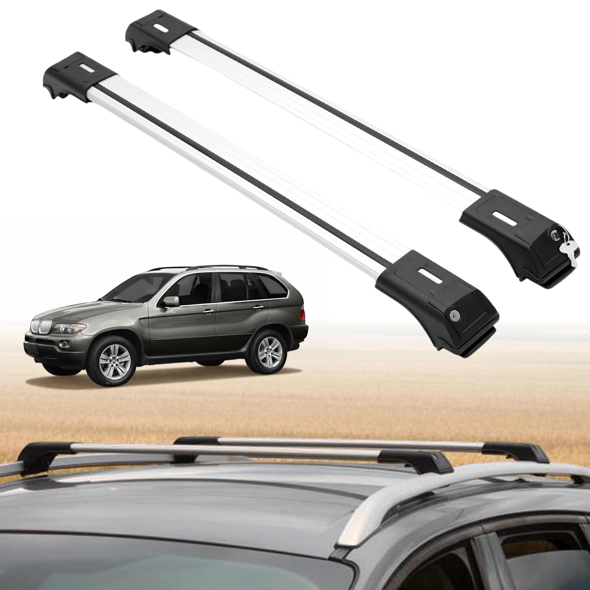 ERKUL Roof Rack Crossbars For BMW X5 2000-2006
