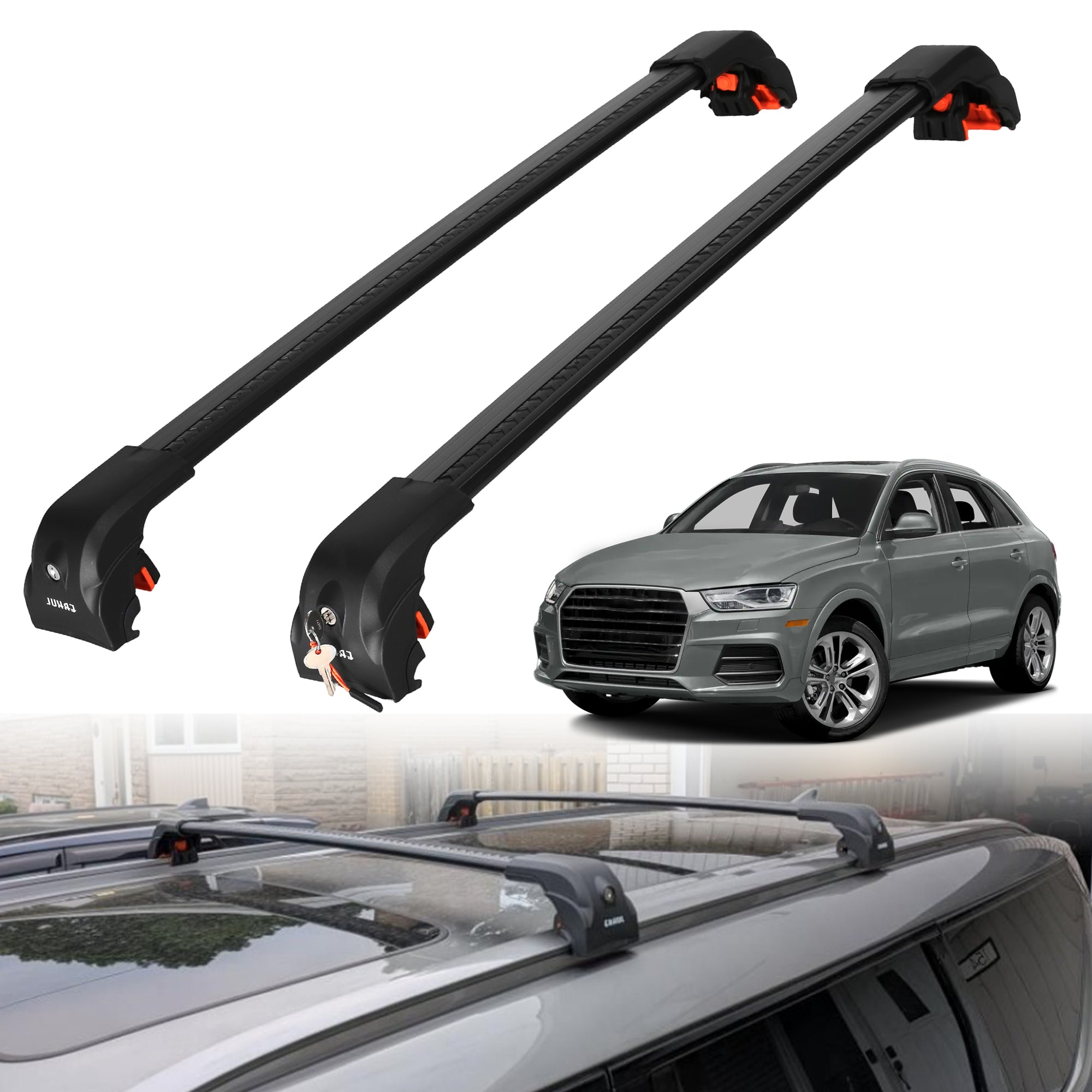 ERKUL Roof Rack Crossbars For AUDI Q3 2015-2018