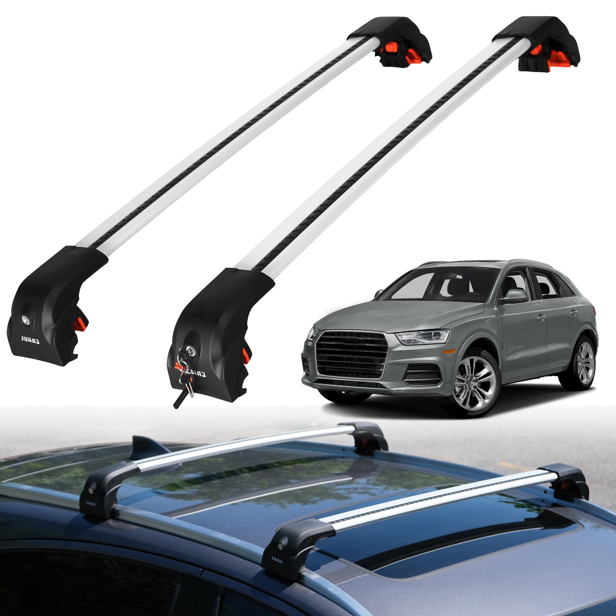 ERKUL Roof Rack Crossbars For AUDI Q3 2015-2018