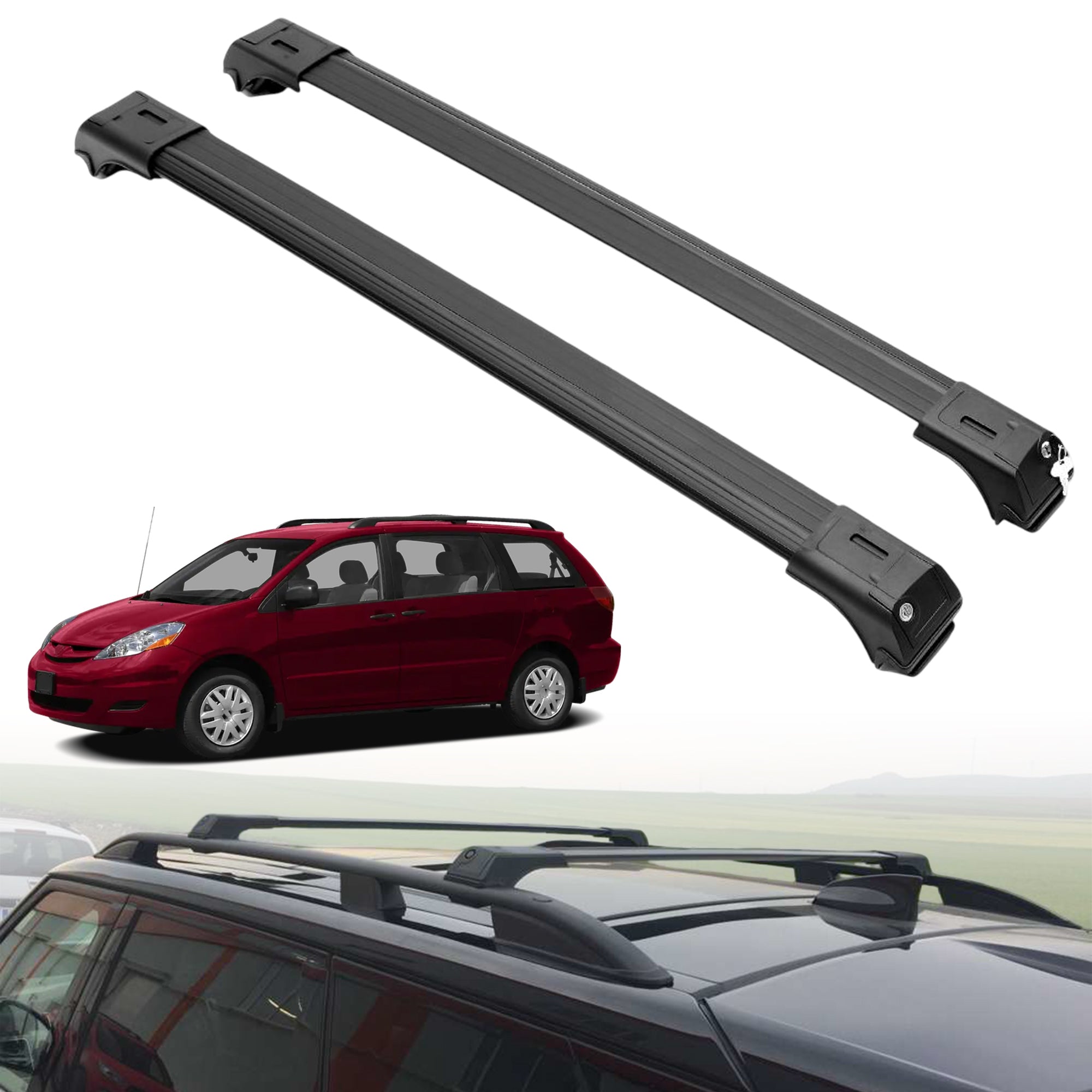 ERKUL Roof Rack Crossbars For TOYOTA SIENNA 2004-2010