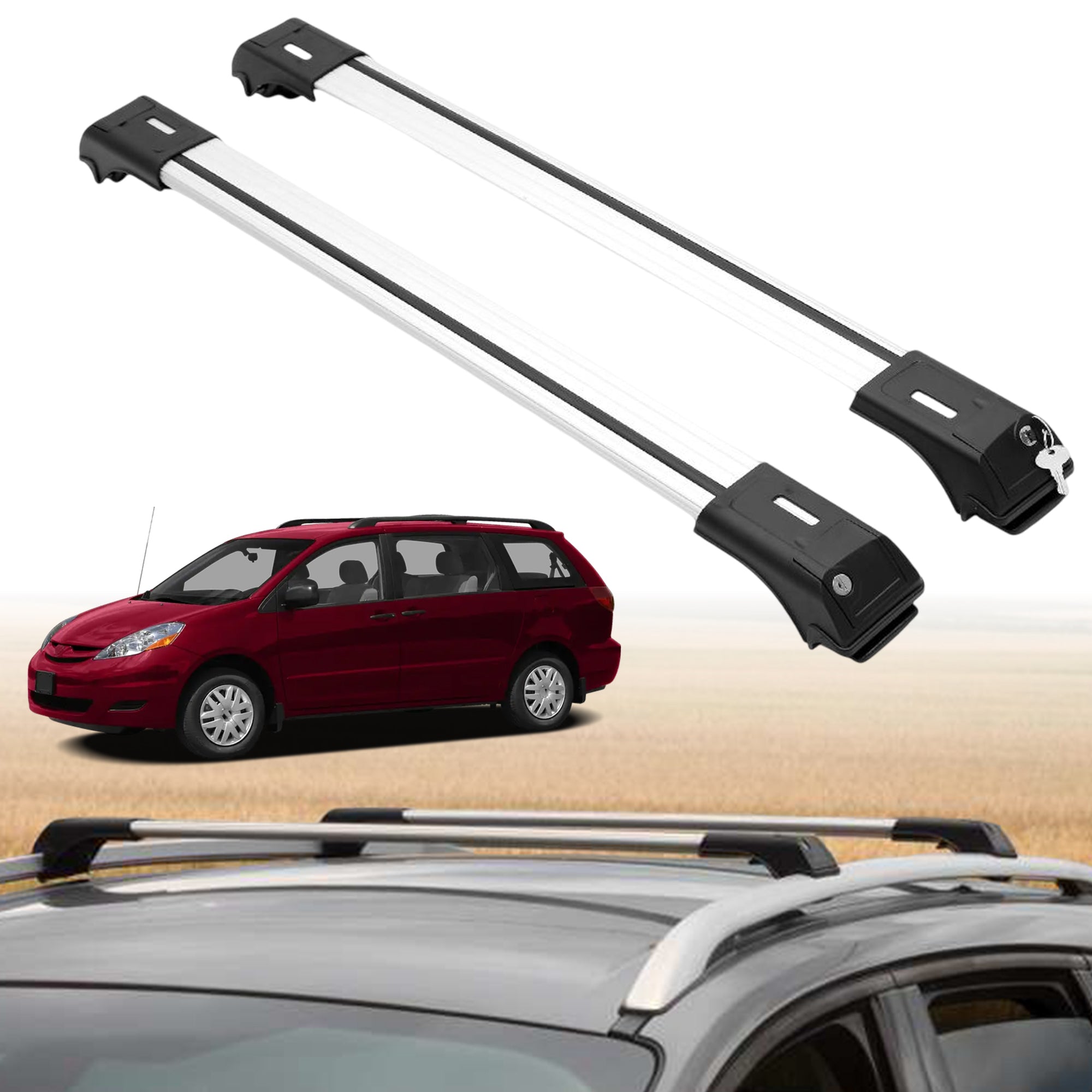 ERKUL Roof Rack Crossbars For TOYOTA SIENNA 2004-2010