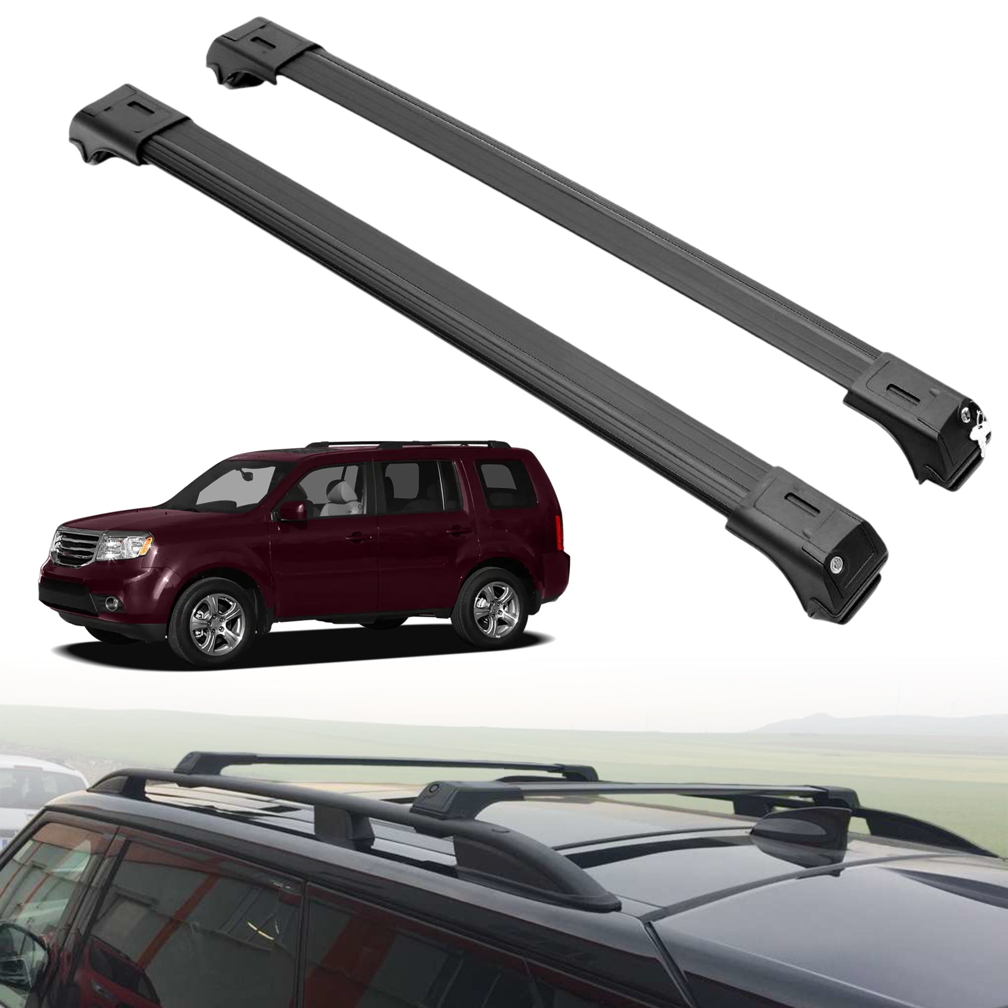 ERKUL Roof Rack Crossbars For HONDA PILOT 2009-2015