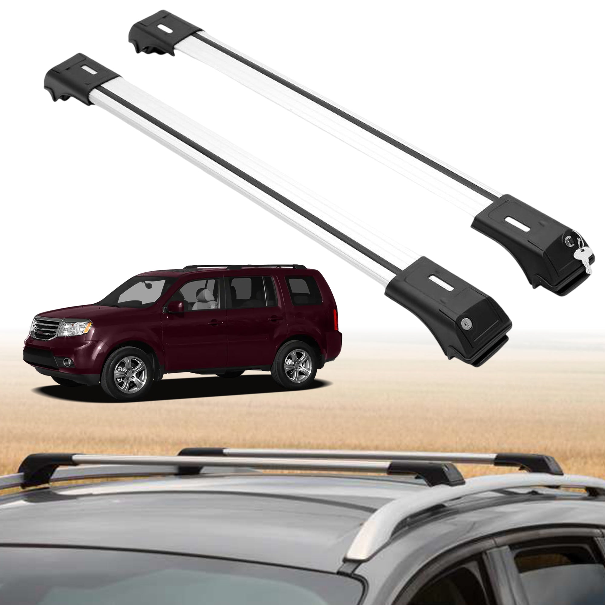 ERKUL Roof Rack Crossbars For HONDA PILOT 2009-2015