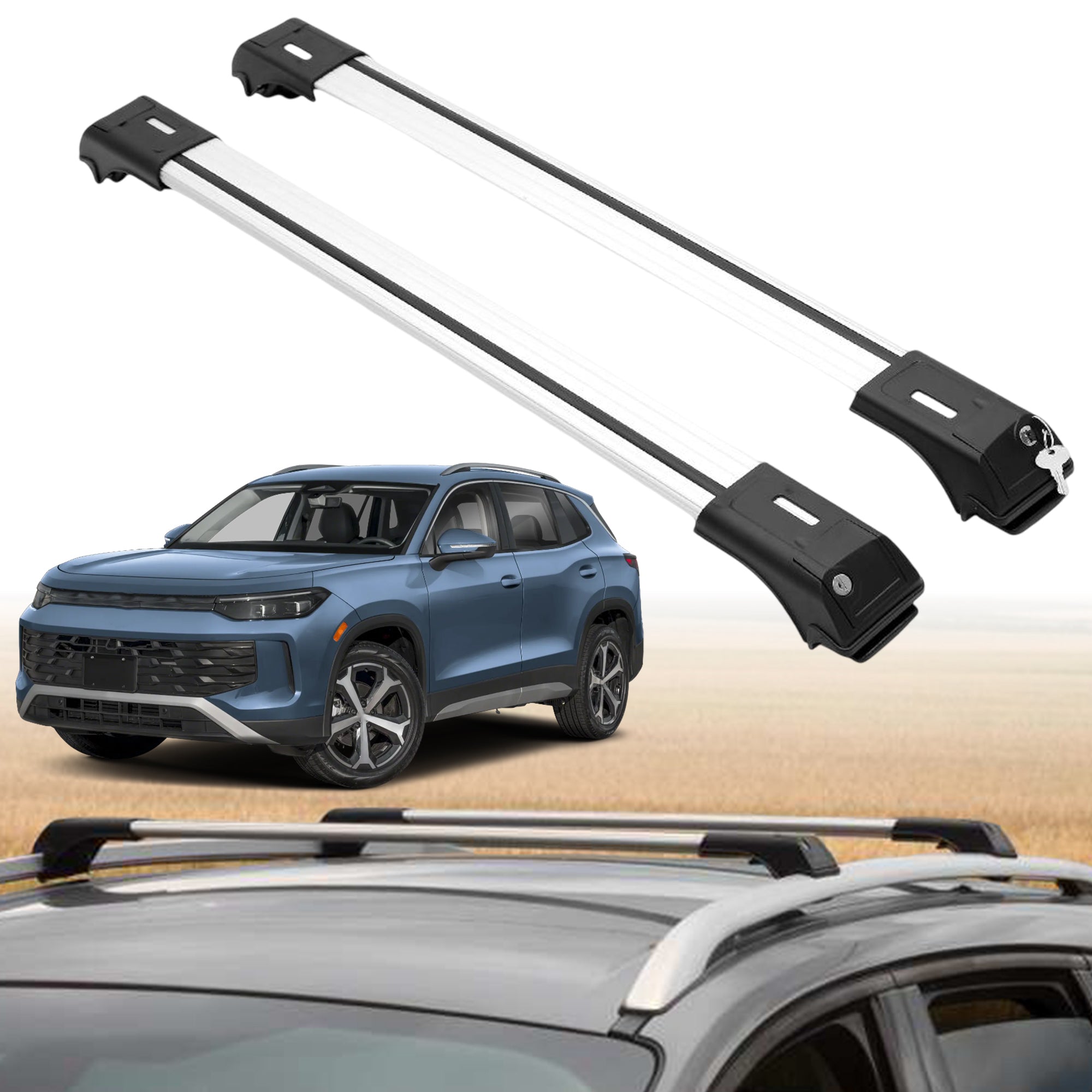 Roof Rack Crossbars for Volkswagen Tiguan 2025-2026 - Silver