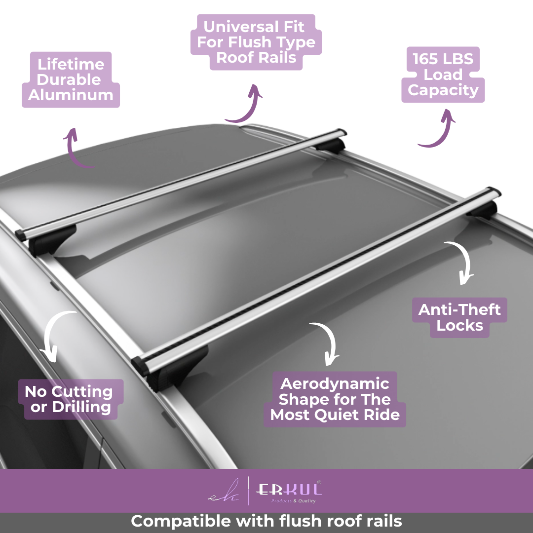 Universal Flush Rail Roof Rack Cross Bars | Erkul Auto