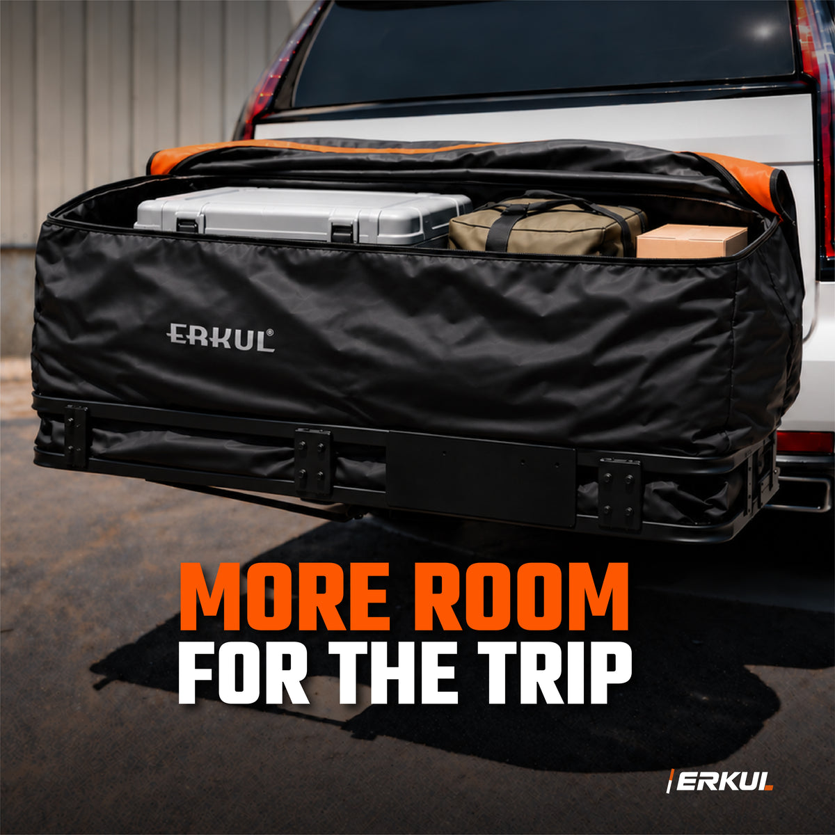ERKUL TrekHaul 15 Cu Ft Hitch Cargo Bag, Weather-Shield PVC, 6 Straps