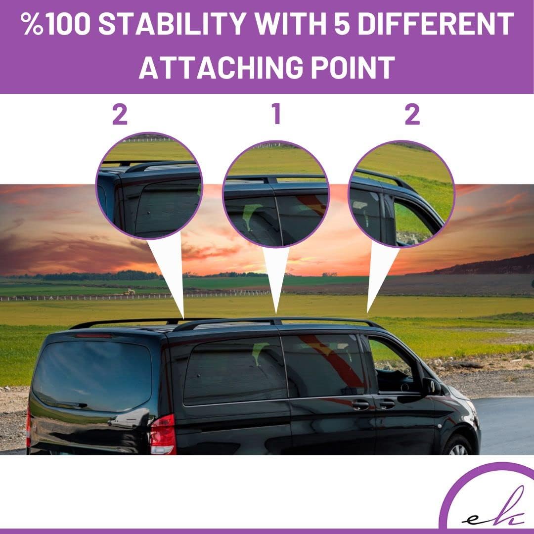 Mercedes Metris 2014-2023 Aluminum Roof Rails Black