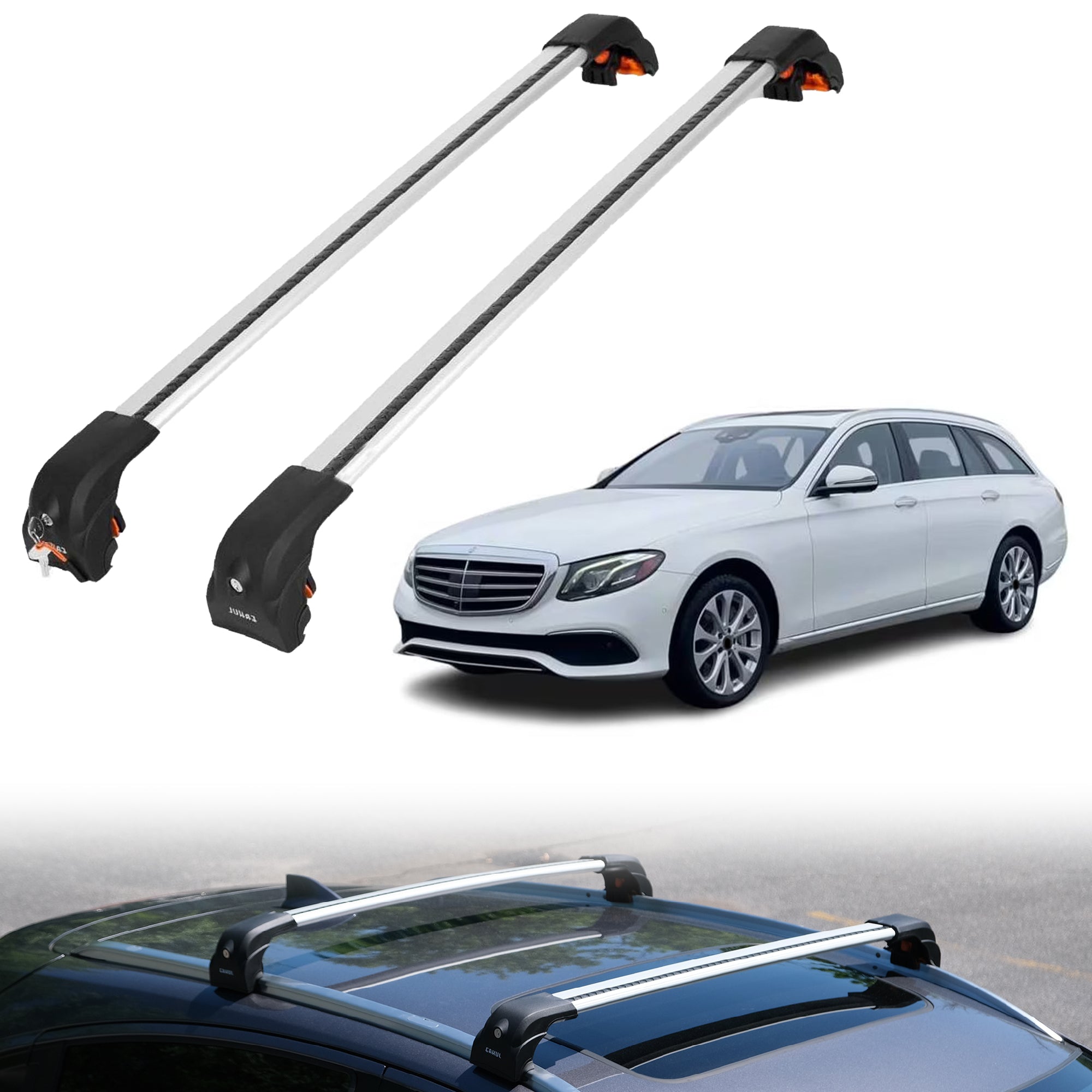 ERKUL Roof Rack Crossbars For MERCEDES-BENZ E-CLASS WAGON 2017-2023