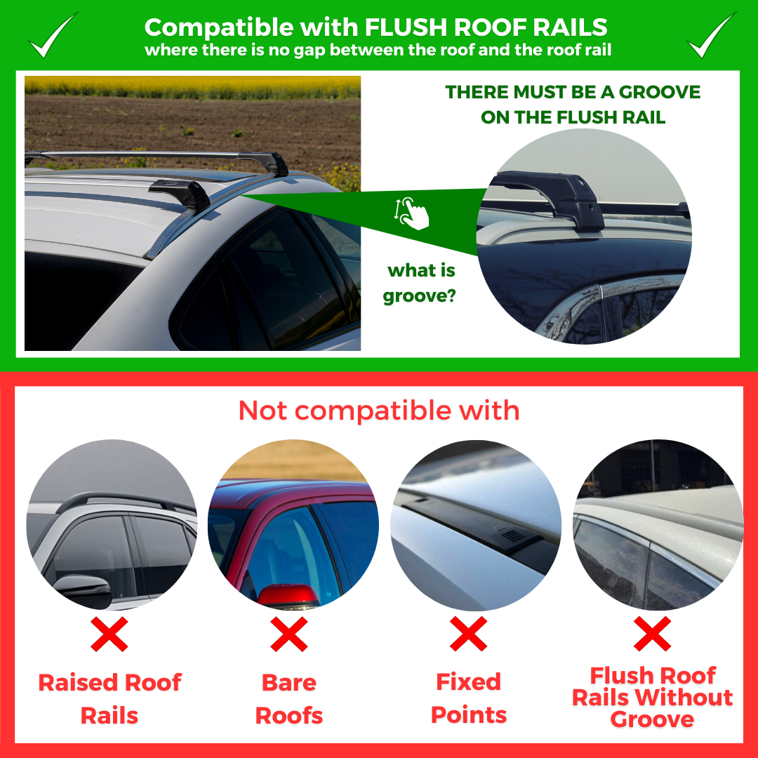 Fits Hyundai Santa Fe 2013-2018 with Factory Rails Roof Rack Cross Bars 165 LBS