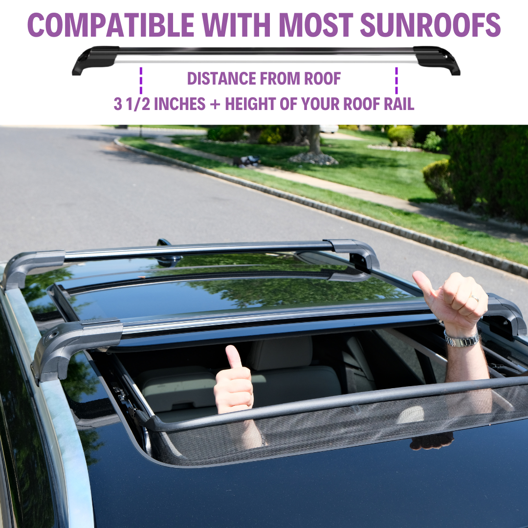 Heavy Duty 220lbs Roof Rack Cross Bars for Hyundai Tucson 2016-2021 - Silver