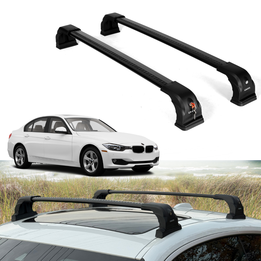 220 lbs Roof Rack Crossbars for BMW 3 Series Sedan 2012-2018 - Black
