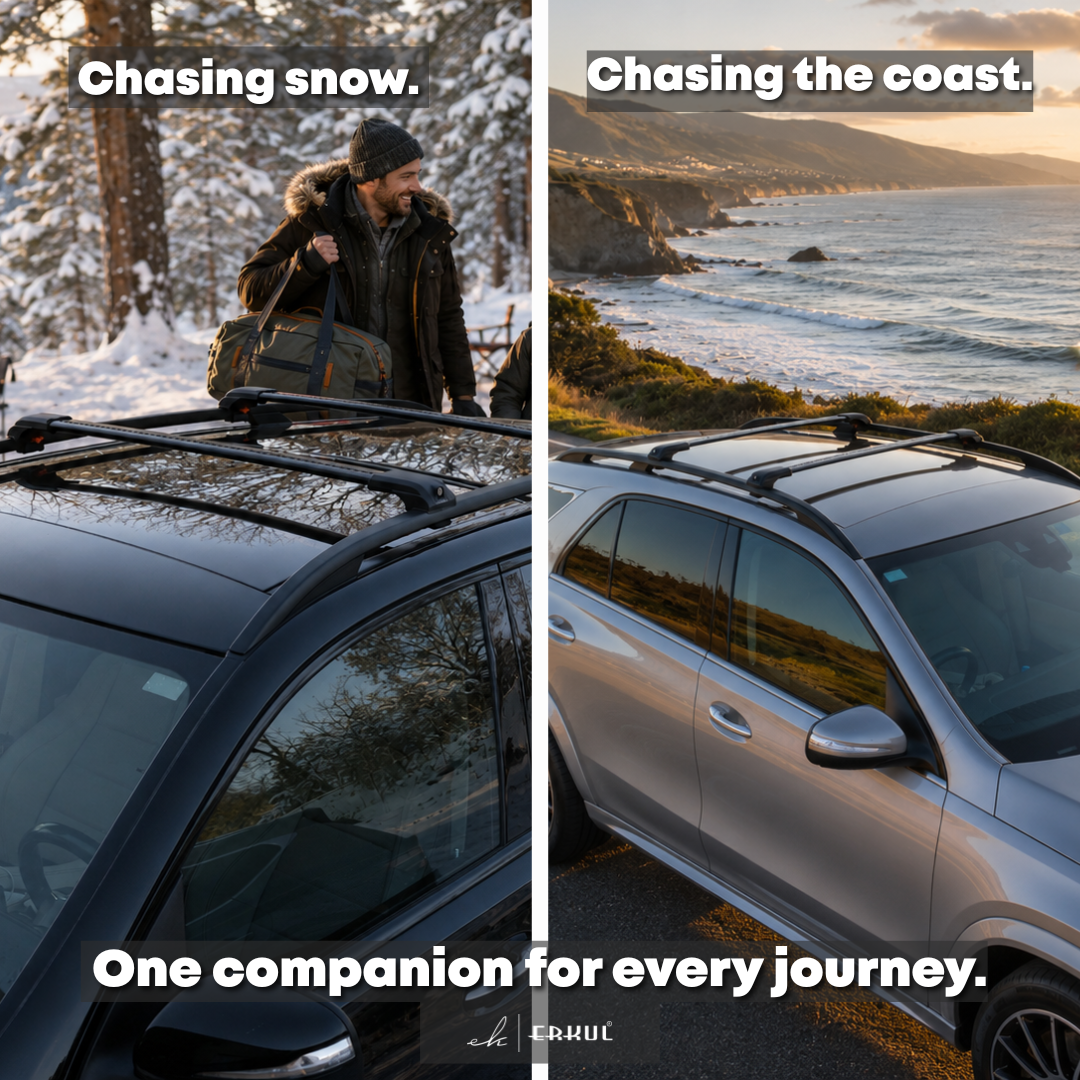 Roof Rack Crossbars for Nissan Rogue 2014-2020 Fits Raised Rails - Black