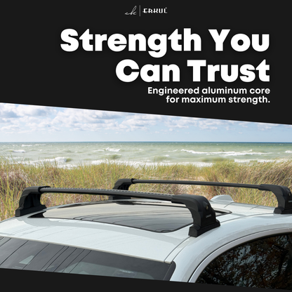 220 lbs Roof Rack Crossbars for BMW 5 Series Sedan 2011-2016 - Black