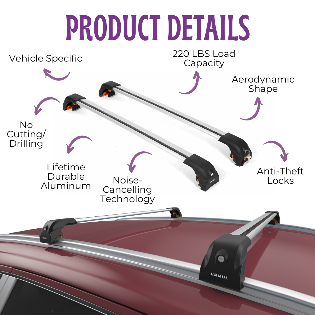 Premium Quality 220 lbs Roof Rack Crossbars for Mercedes-Benz GLA250 2021-2025