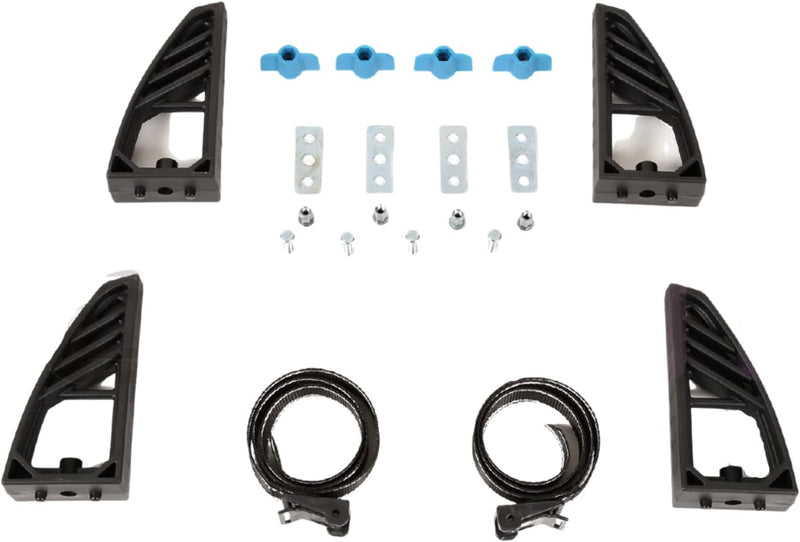 Adjustable ERKUL load stops mounted on roof rack crossbars.