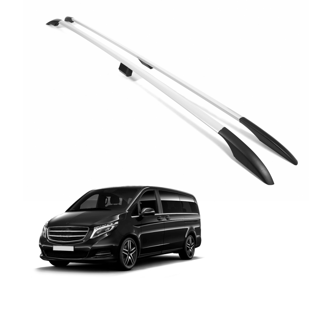 ERKUL Roof Rails Fits Mercedes Short W447 SWB Vito 2014-2023 Aluminum Silver