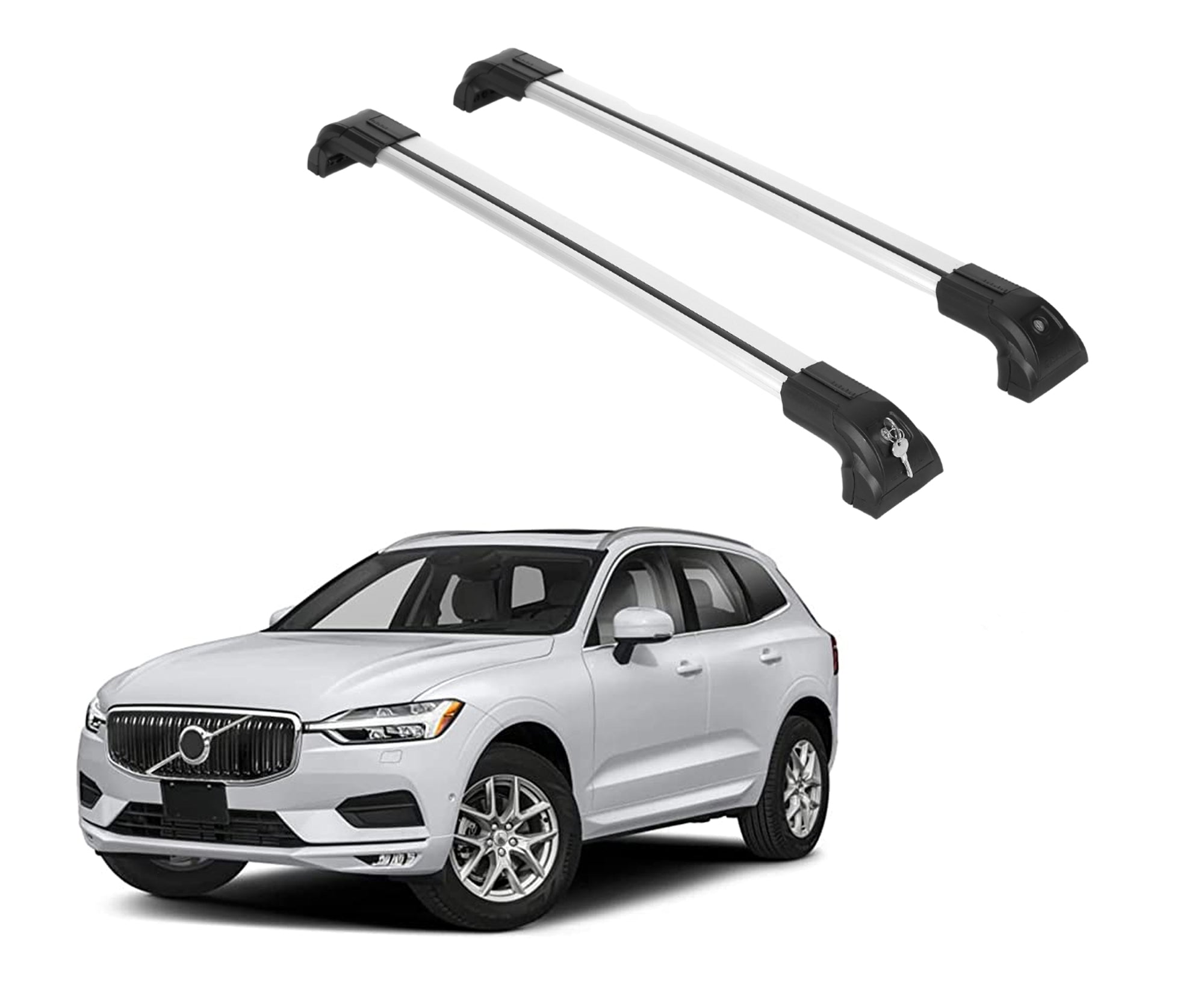 Heavy Duty 220lbs Roof Rack Cross Bars for Volvo XC60 2018-2026 - Silver