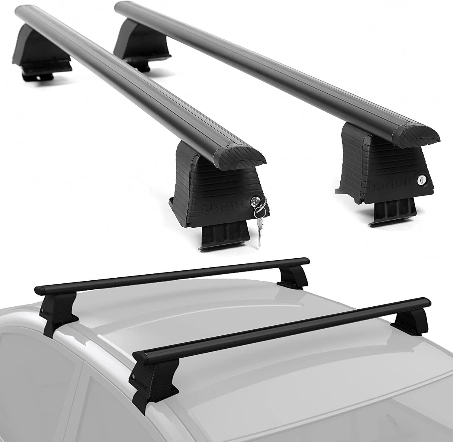 Erkul Universal Roof Rack Cross Bars for Naked Roofs - Sedans & SUVs