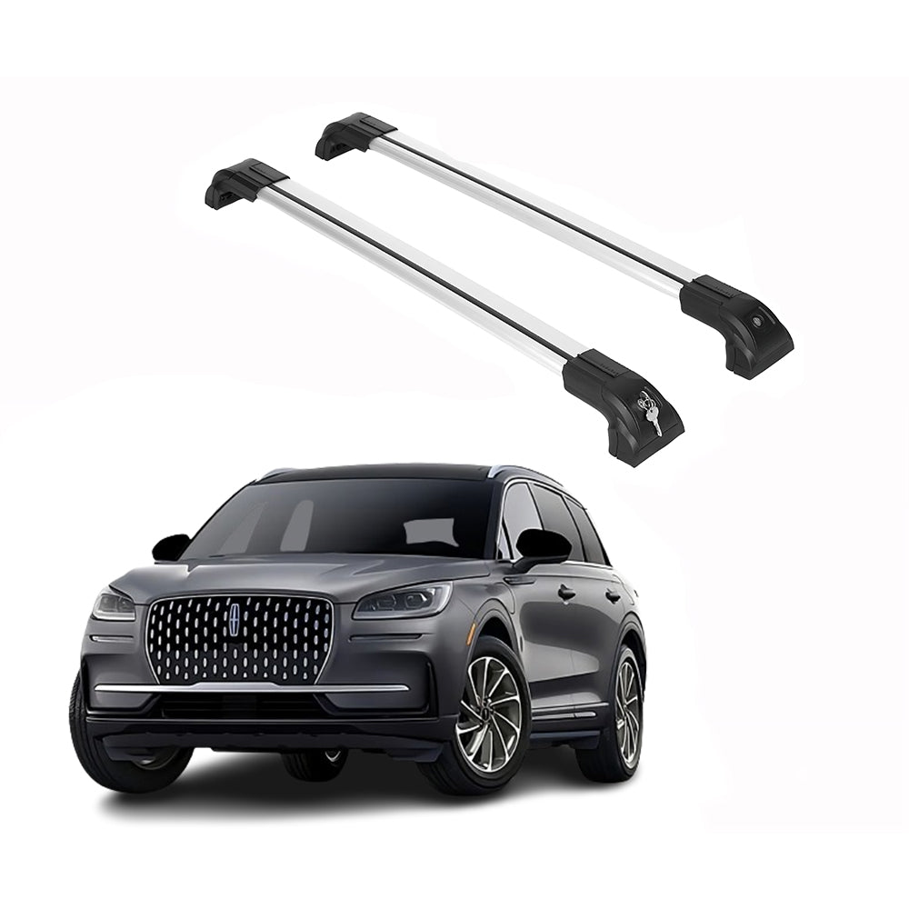 Heavy Duty 220lbs Roof Rack Cross Bars for Lincoln Corsair 2020-2026 - Silver