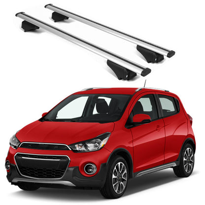 ERKUL Roof Rack Cross Bars for Chevy Spark 2016-2022 for Raised Rails - Silver