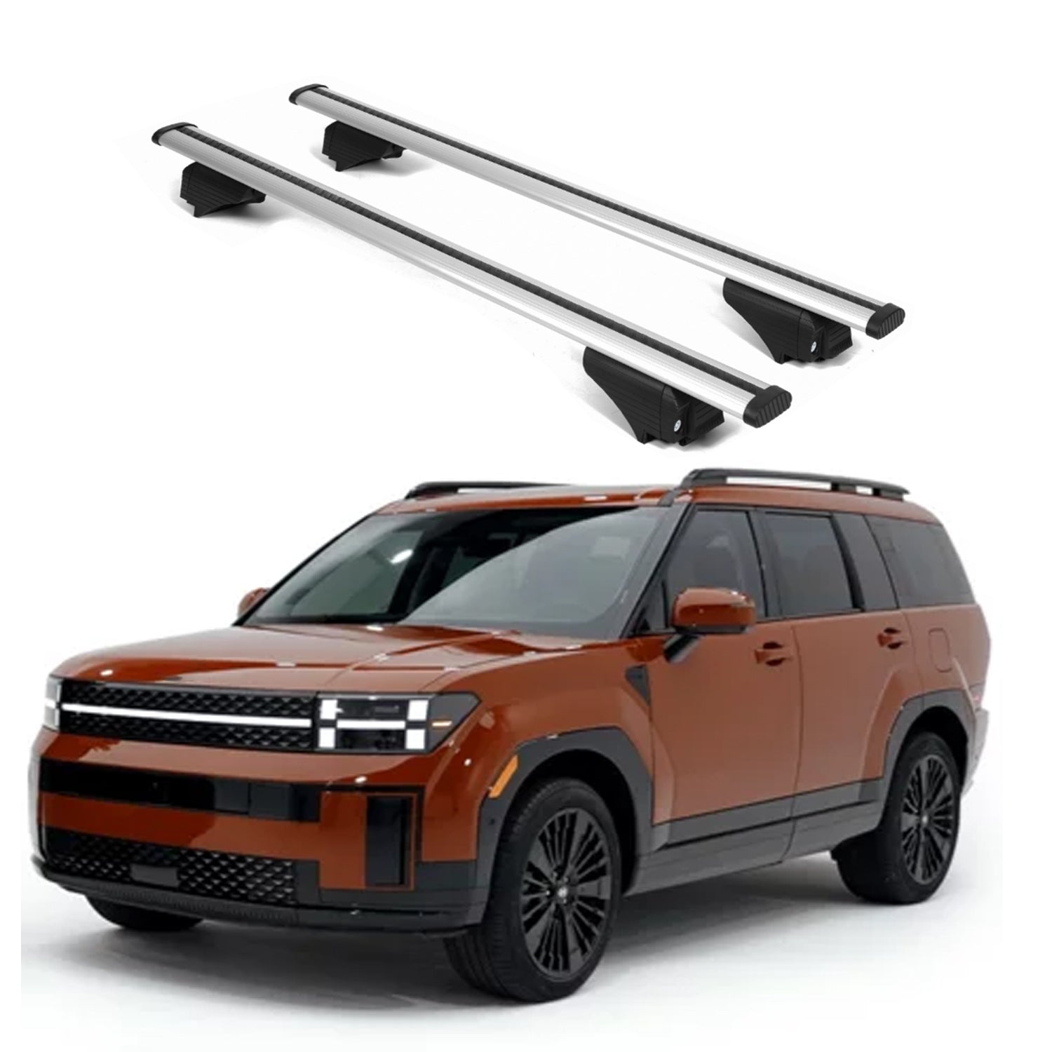 ERKUL Roof Rack Cross Bars for Hyundai Santa Fe 2024-2026 for Raised Rails Silver