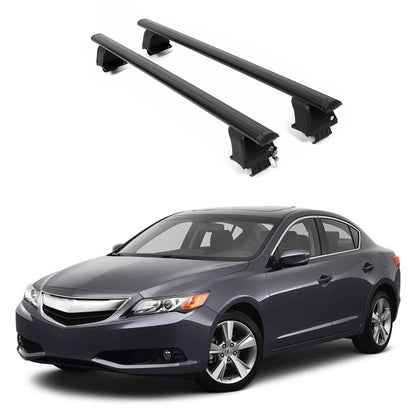 ERKUL Roof Rack Crossbars For ACURA Ã‚Â ILX 2013-2022 Naked Roof Aluminum Black