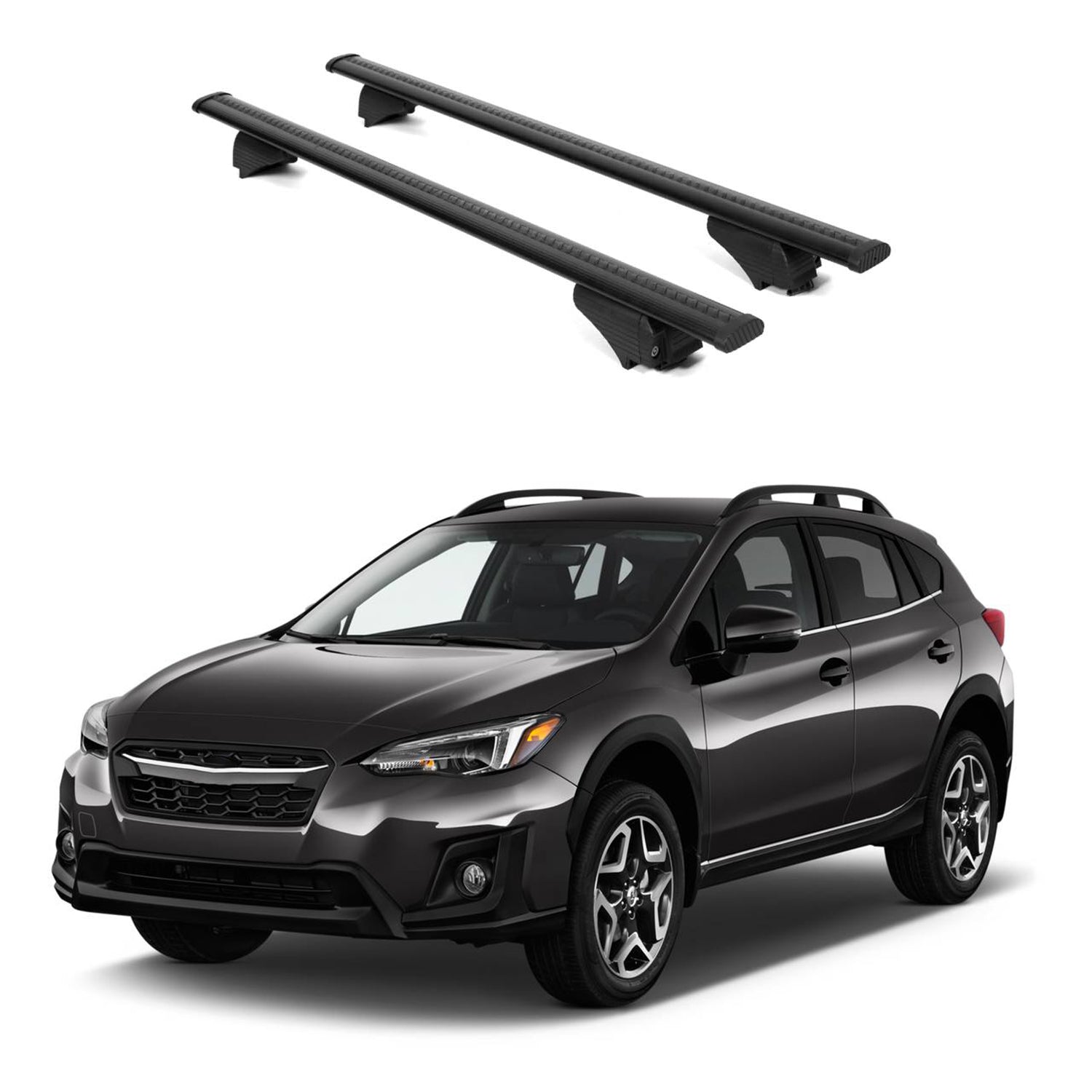 ERKUL Roof Rack Cross Bars for Subaru Crosstrek 2018-2023 for Raised Rails-Black